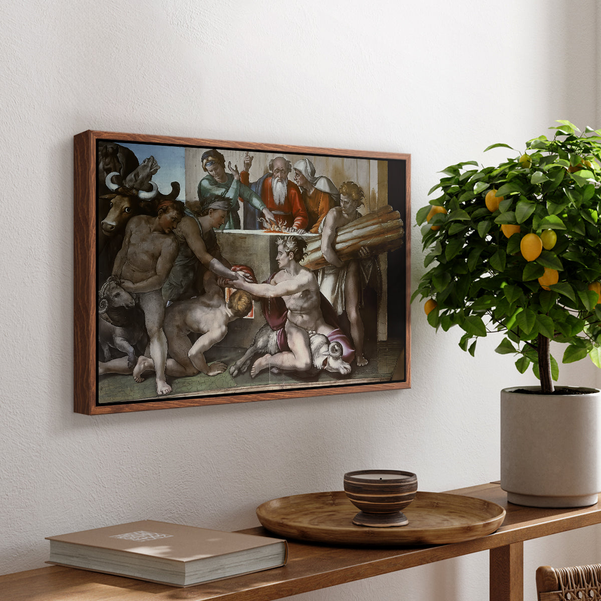 The Sacrifice of Noah (Sistine Chapel), 1509 - Floater Framed Canvas Print