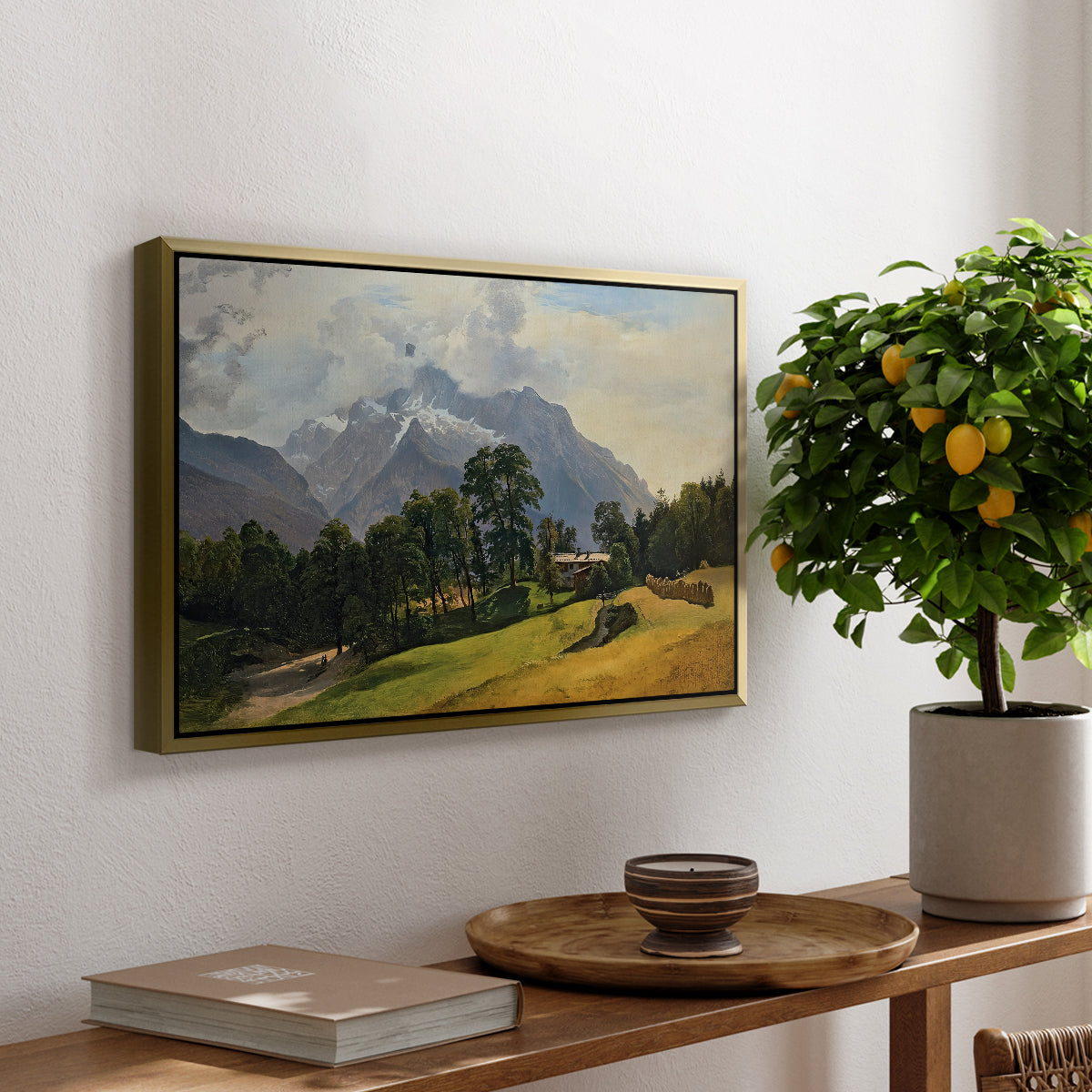 Mountains in Berchtesgaden - Floater Framed Canvas Print