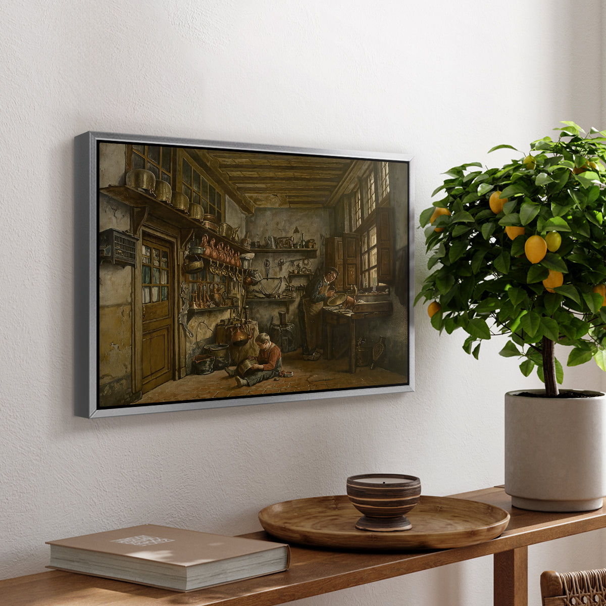 The Tinker, 1861 - Floater Framed Canvas Print