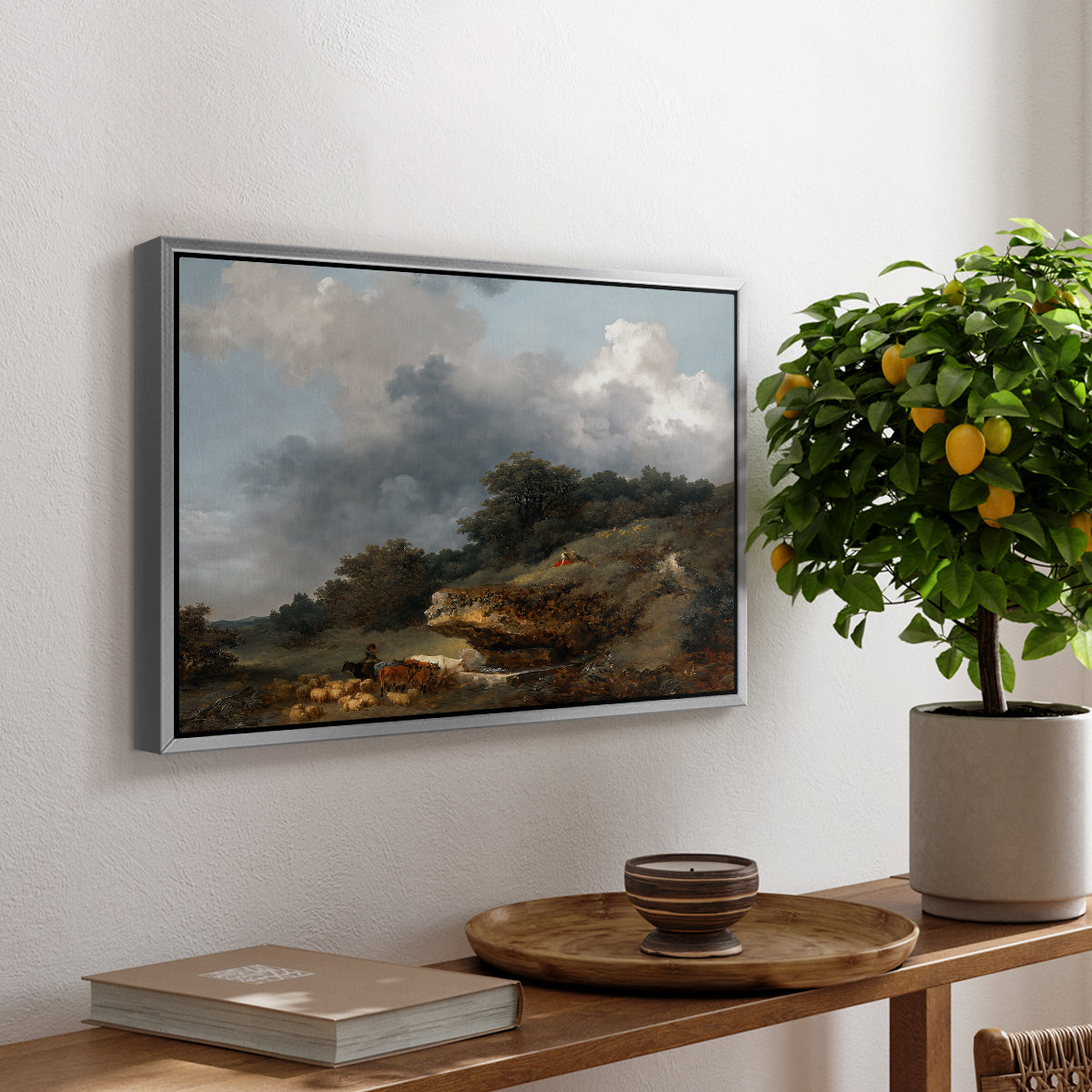The Watering Place, c. 1765 - Floater Framed Canvas Print