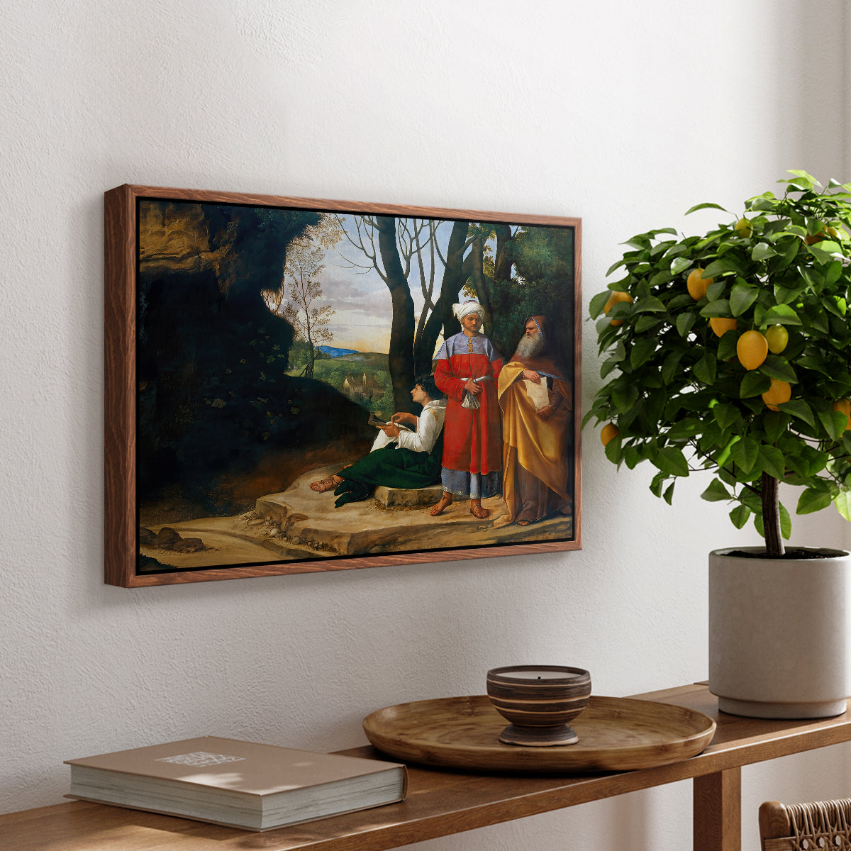 The Three Philosophers, c. 1508-1509 - Floater Framed Canvas Print
