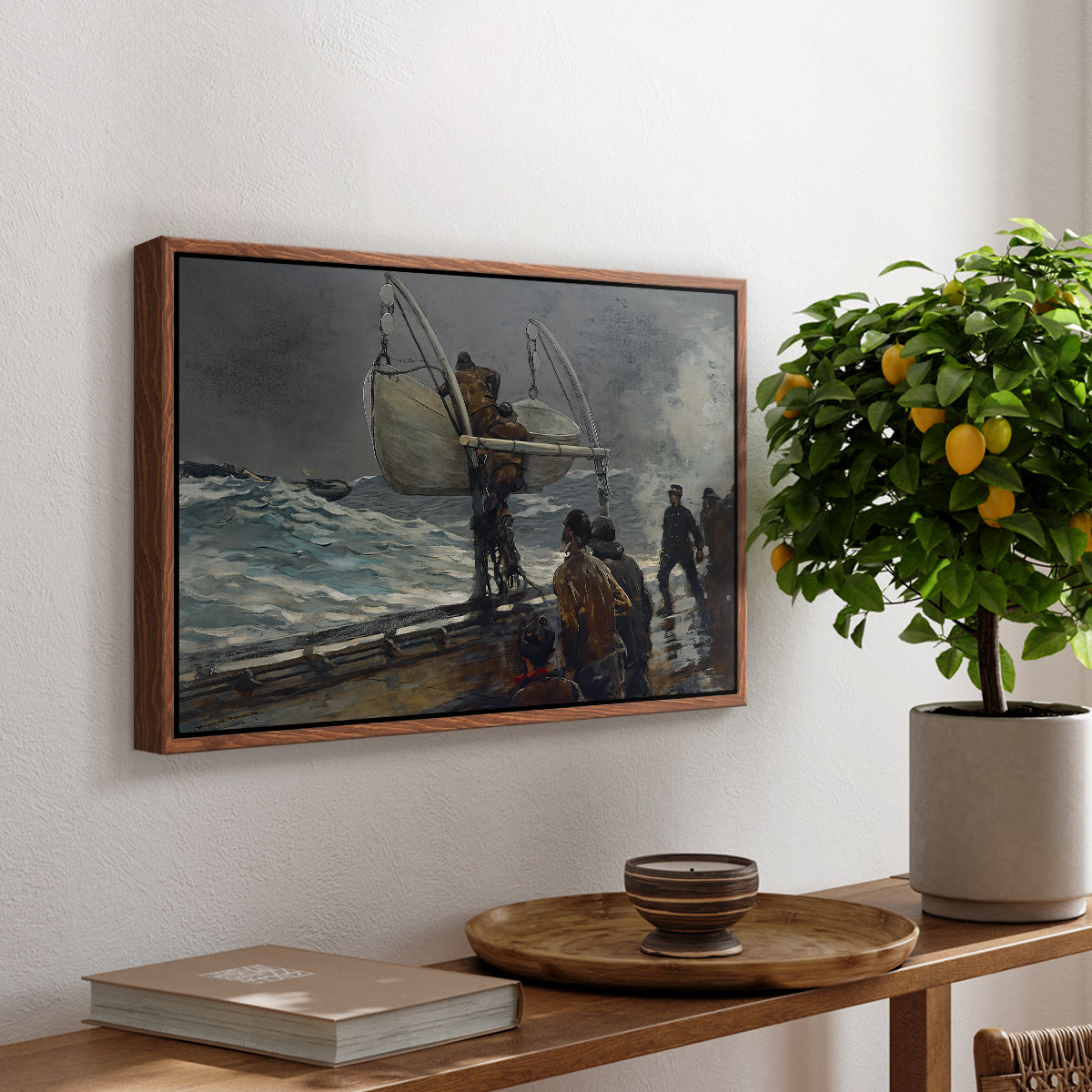 The Signal of Distress, c. 1896 - Floater Framed Canvas Print