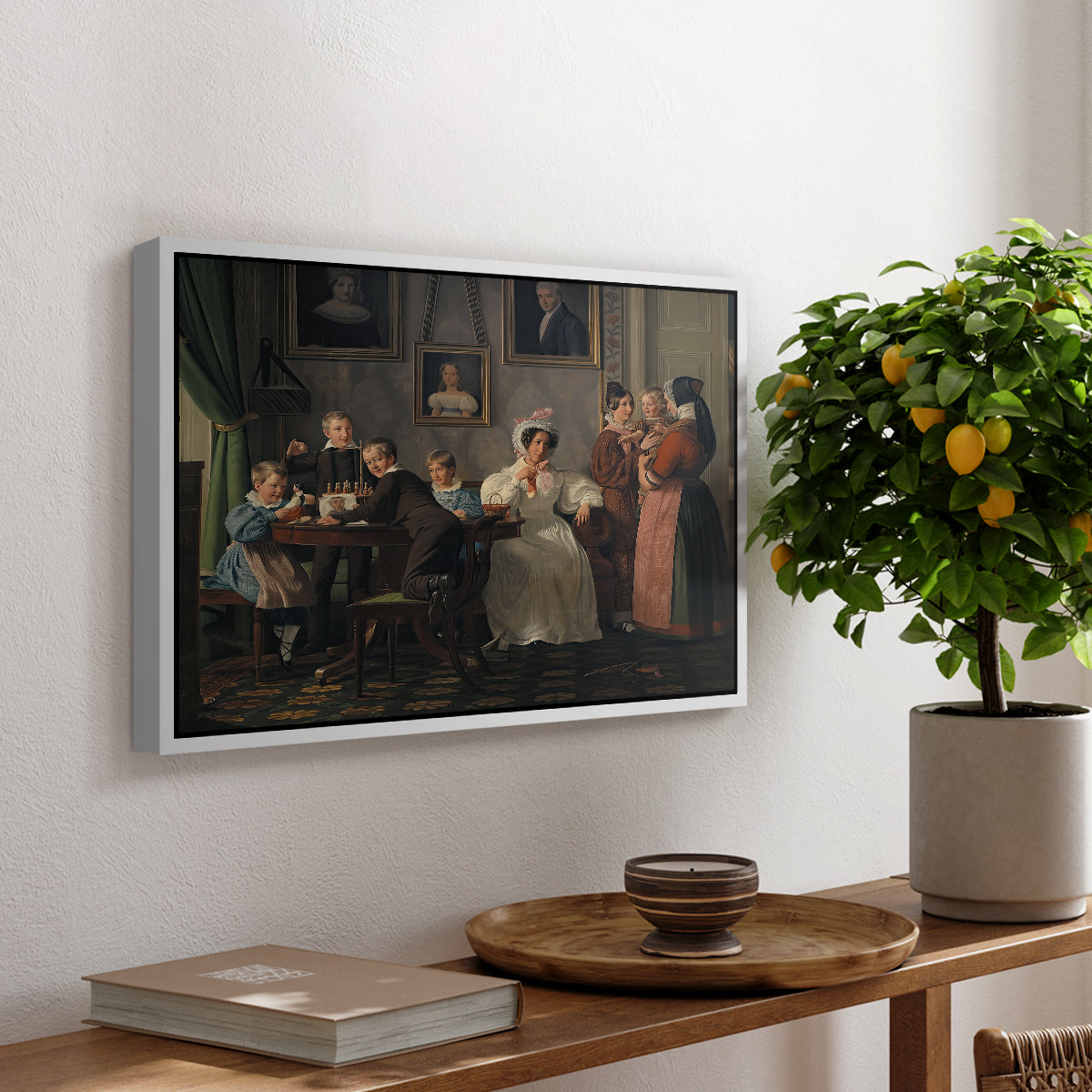 The Waagepetersen Family, 1836 - Floater Framed Canvas Print