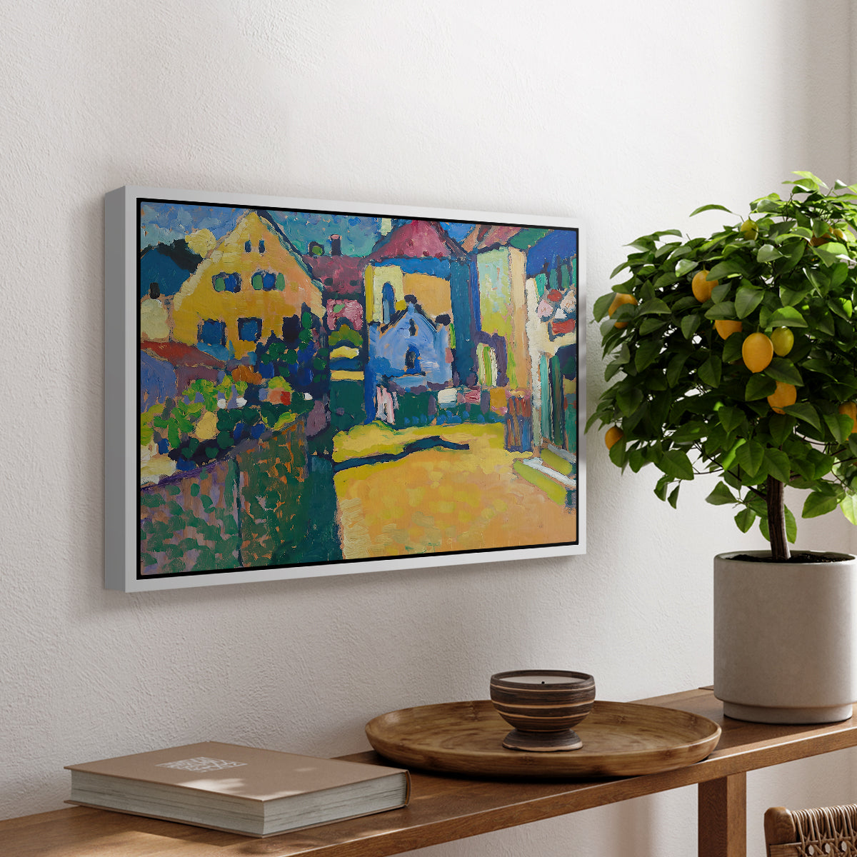 Green Lane in Murnau, 1909 - Floater Framed Canvas Print