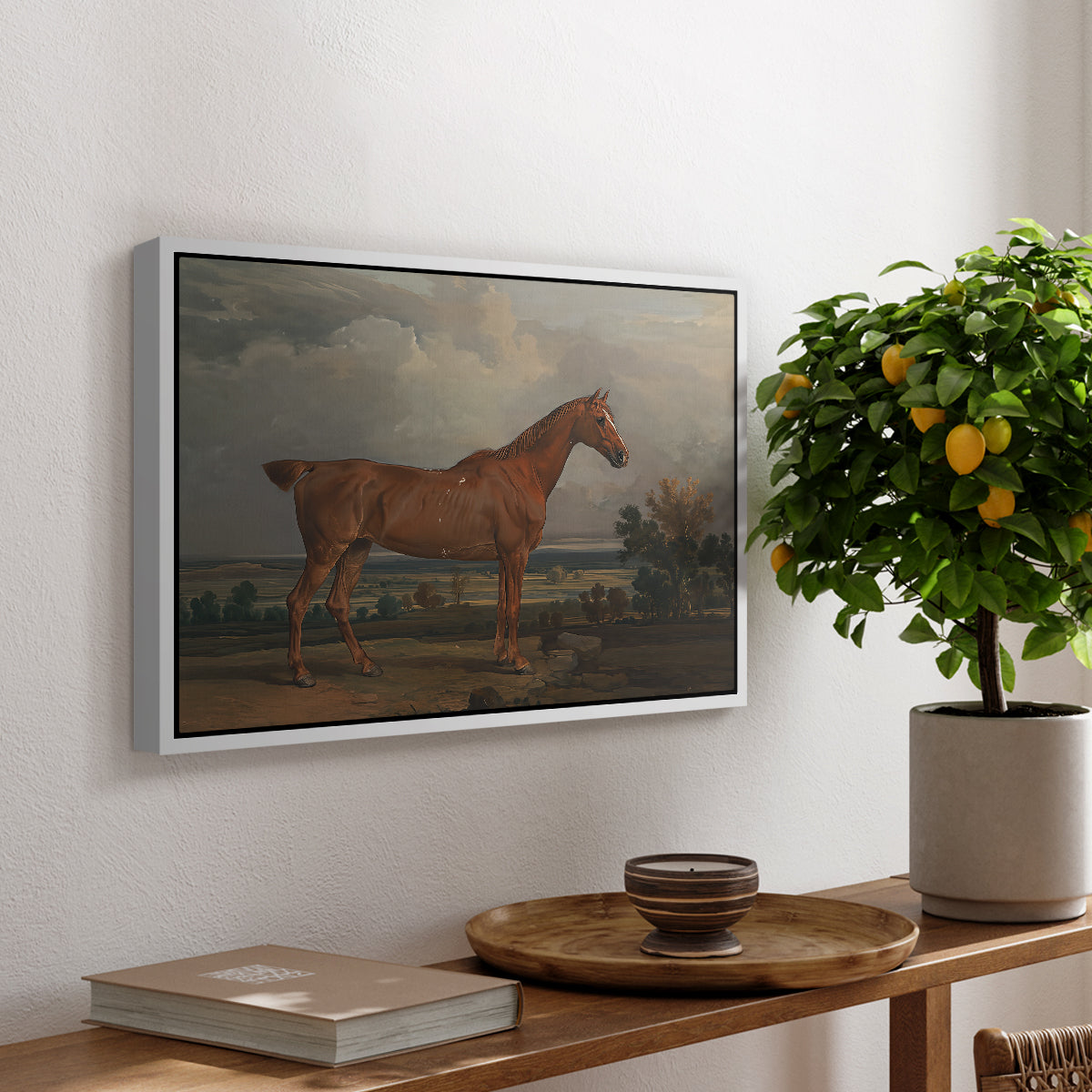 Hunter in a Landscape, 1810 - Floater Framed Canvas Print