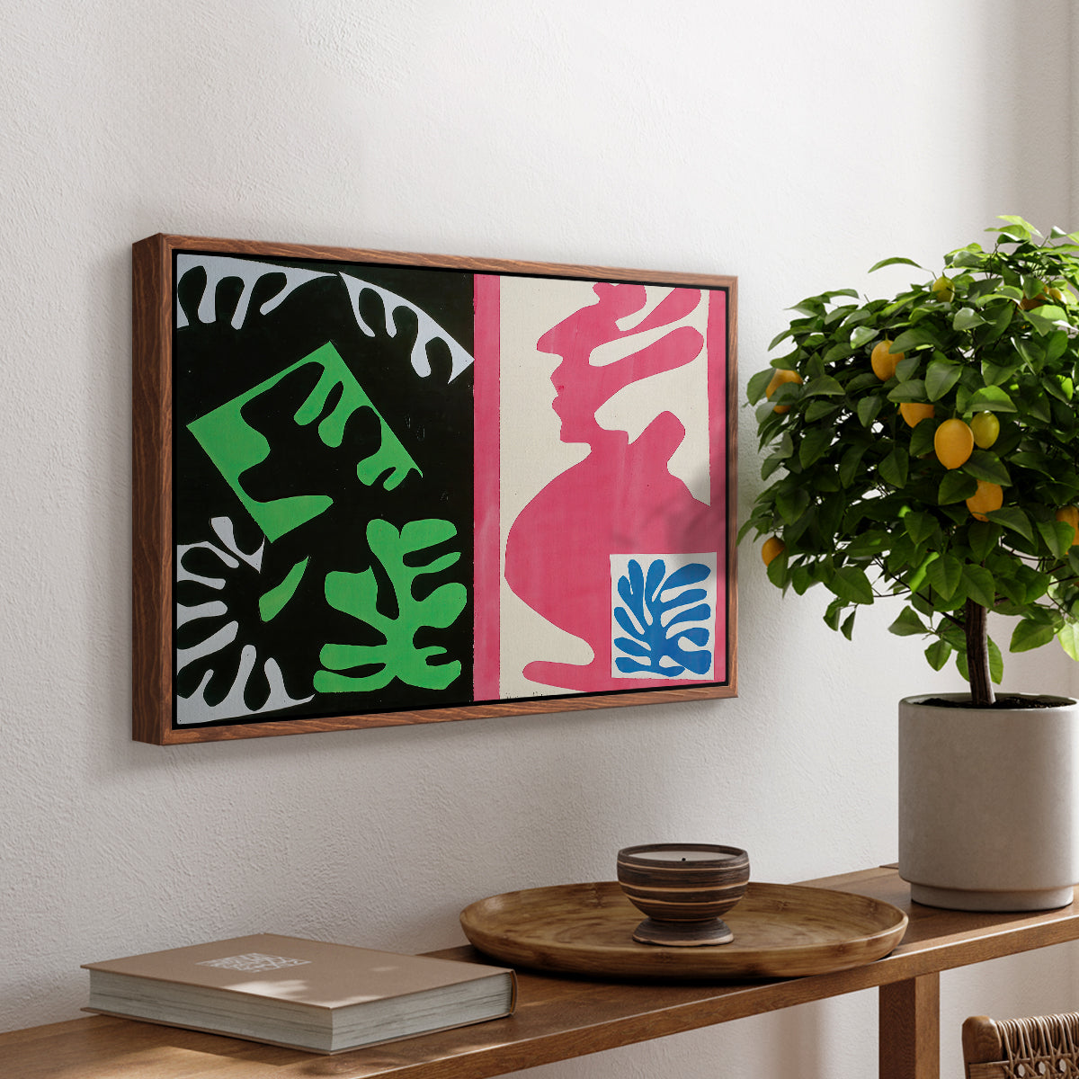 Composition, Black and Red, from Jazz, 1947 - Floater Framed Canvas Print