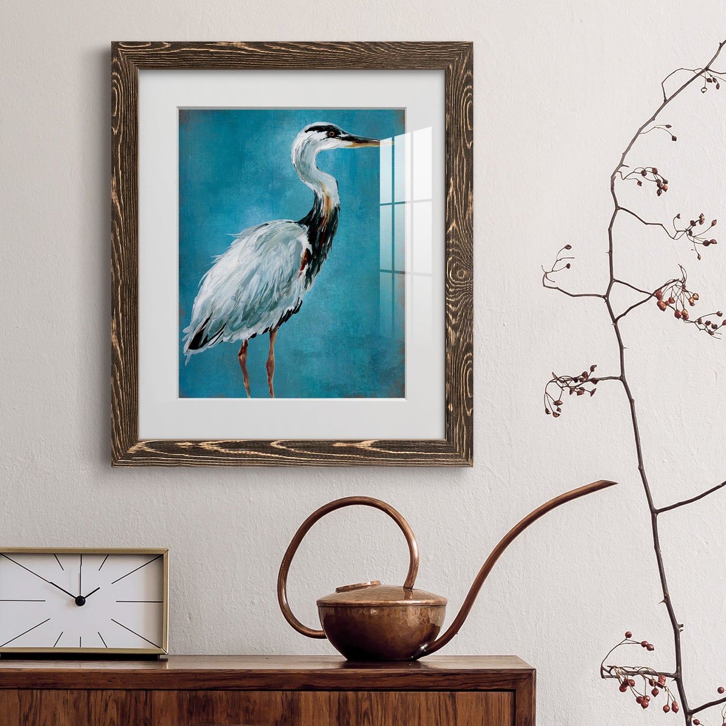 Great Blue Heron I - Premium Framed Print - Distressed Barnwood Frame - Ready to Hang