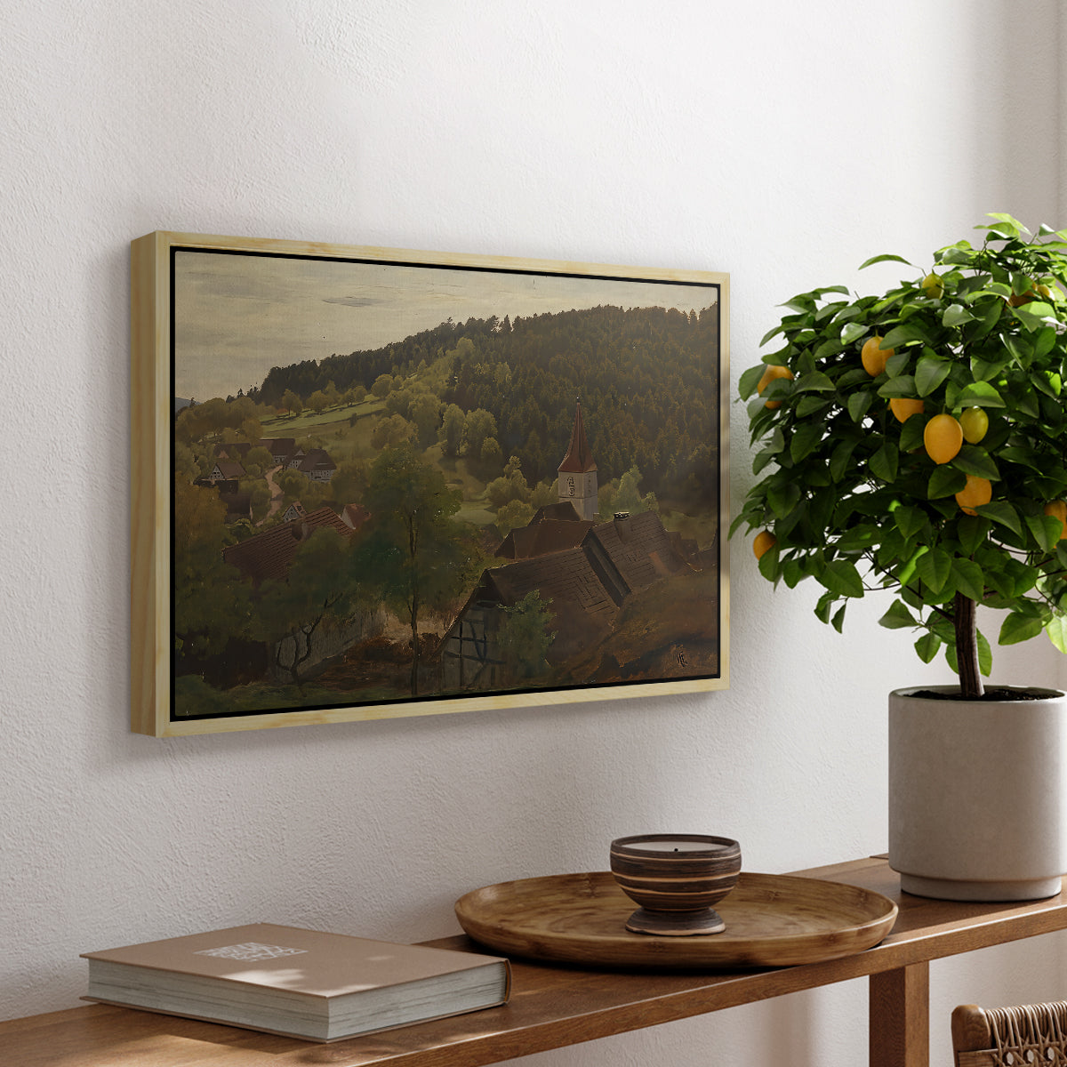 Landscape from Ebersteinburg in Baden, 1876 - Floater Framed Canvas Print