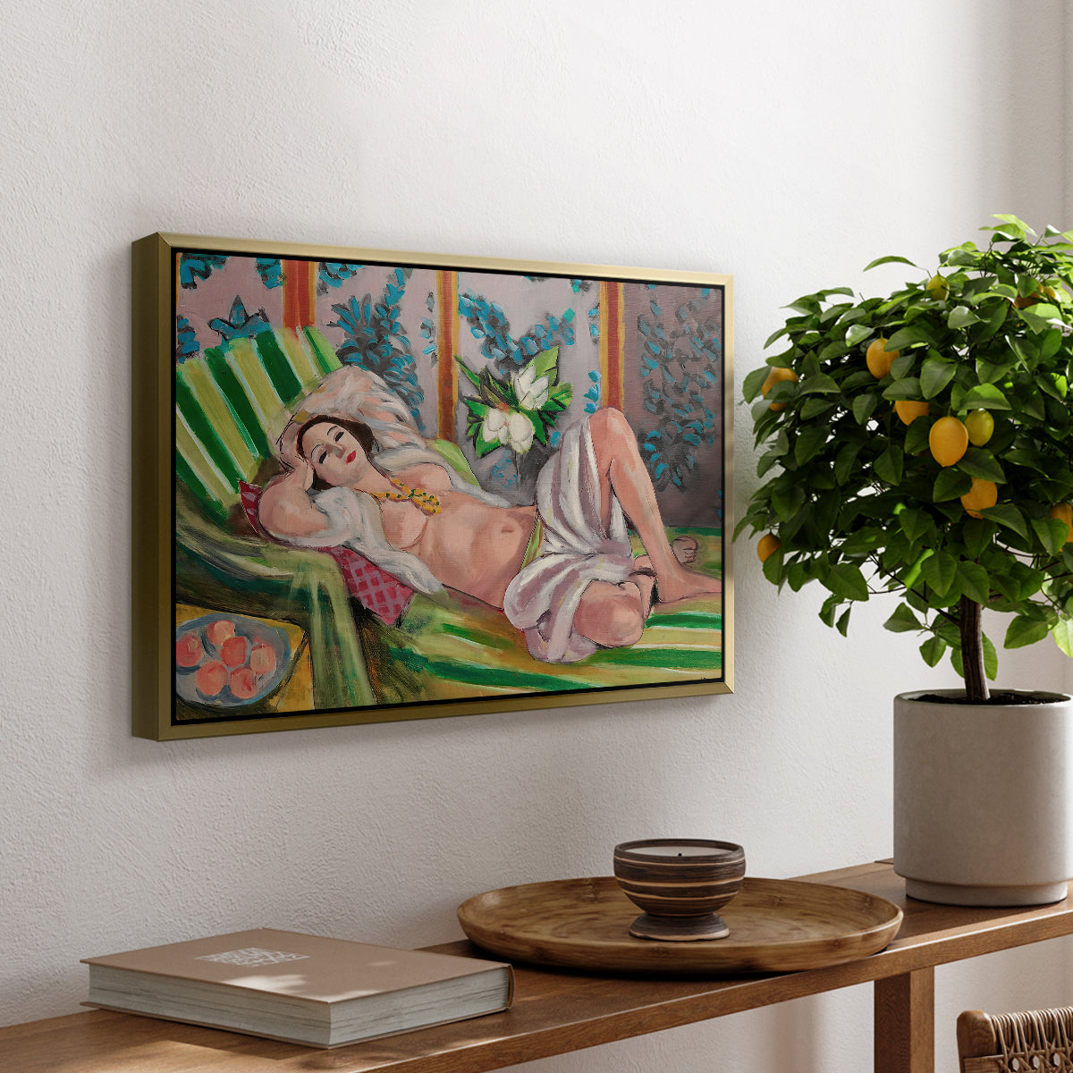 Odalisque Couchée Aux Magnolias, c. 1923 - Floater Framed Canvas Print