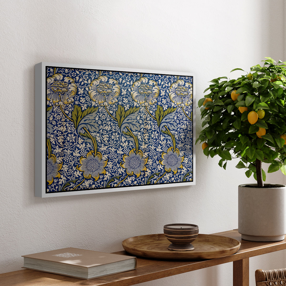 Kennet - Indigo/Gold, 1883 - Floater Framed Canvas Print