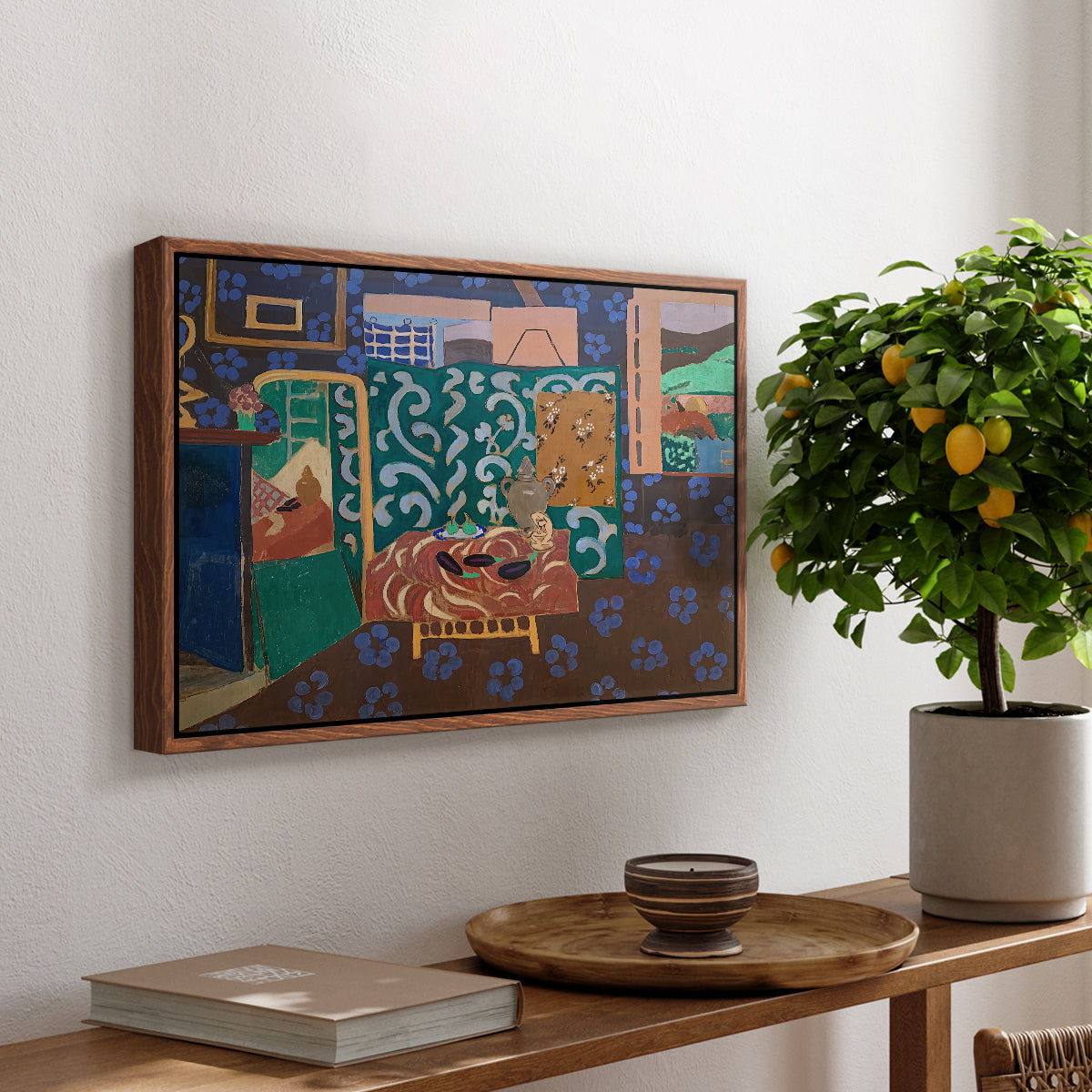 Interior with Aubergines, 1911 - Floater Framed Canvas Print
