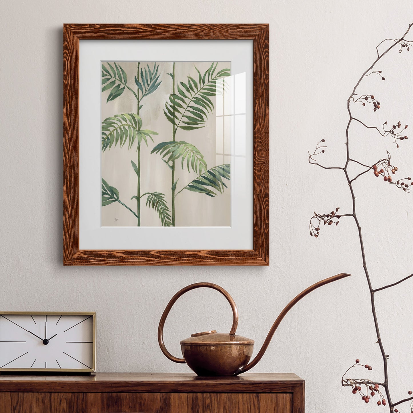 Modern Fronds I - Premium Framed Print - Distressed Barnwood Frame - Ready to Hang