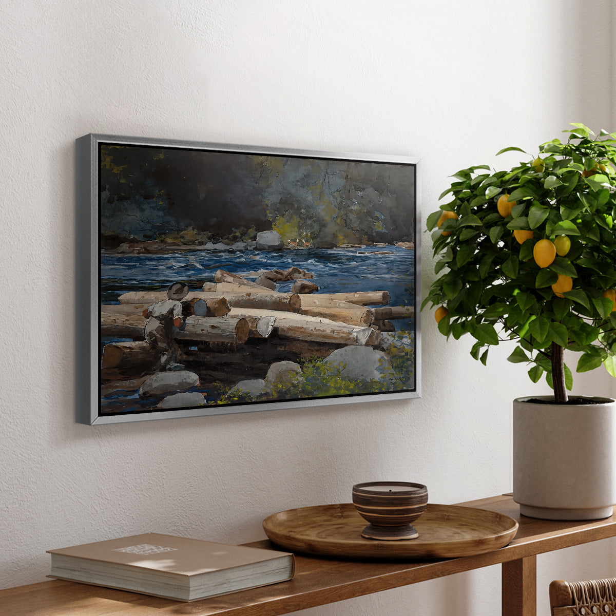 Hudson River, 1892 - Floater Framed Canvas Print