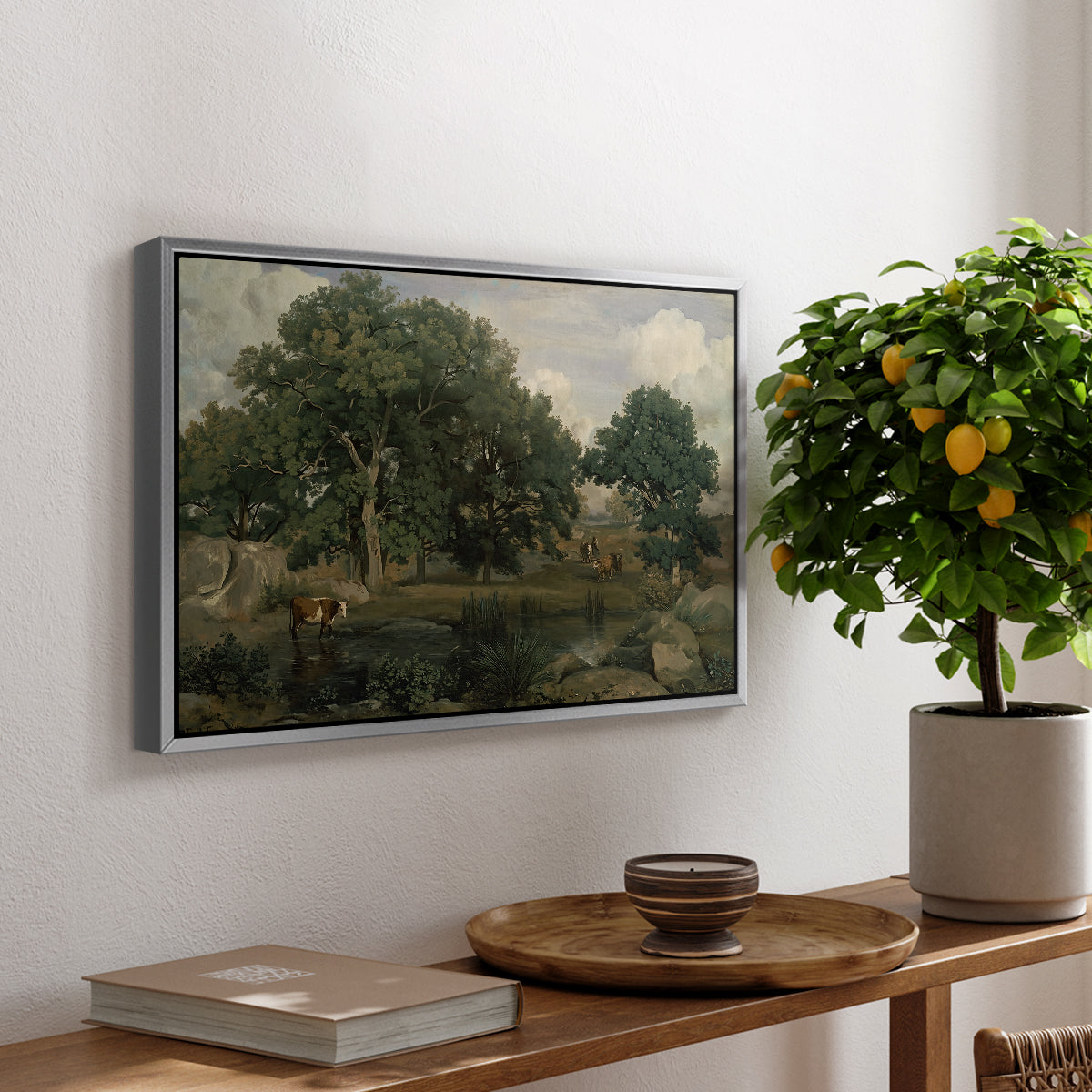 Forest of Fontainebleau, 1846 - Floater Framed Canvas Print