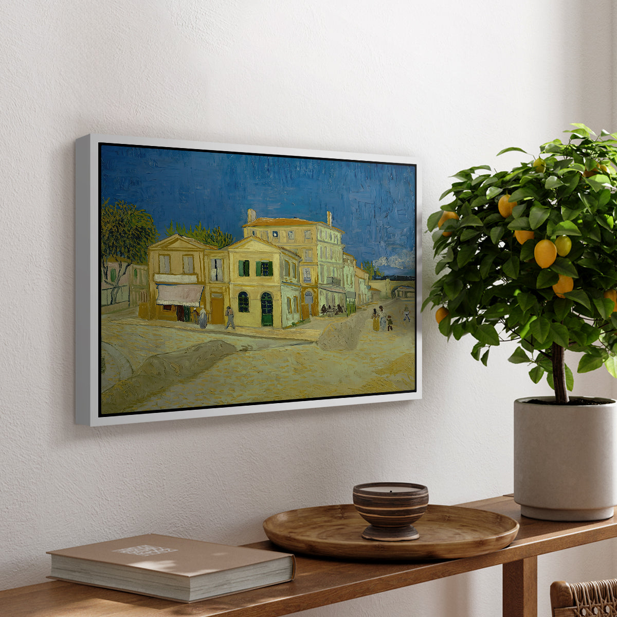 The Yellow House (The Street), 1888 - Floater Framed Canvas Print