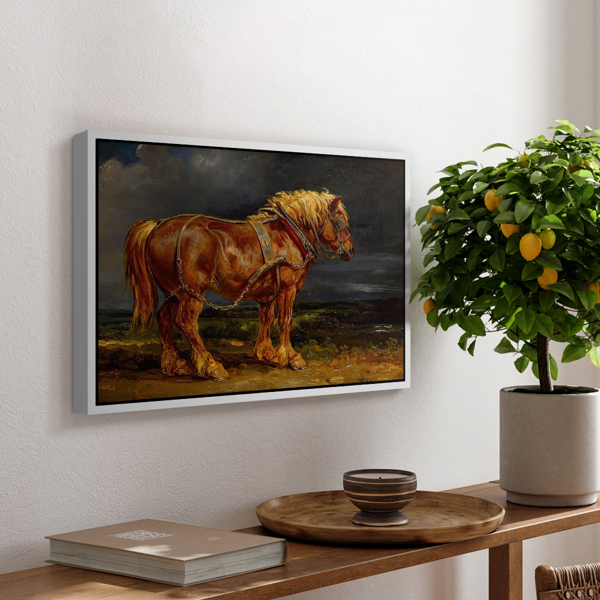 The Shire Horse Elephant in an Extensive Landscape, c. 1850s - Floater Framed Canvas Print