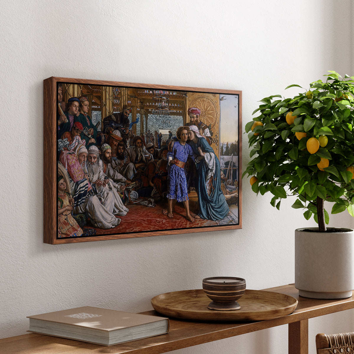 The Finding of the Saviour in the Temple, 1854-1860 - Floater Framed Canvas Print