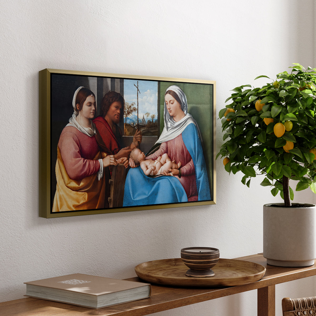 Sacred Conversation, c. 1505 - Floater Framed Canvas Print