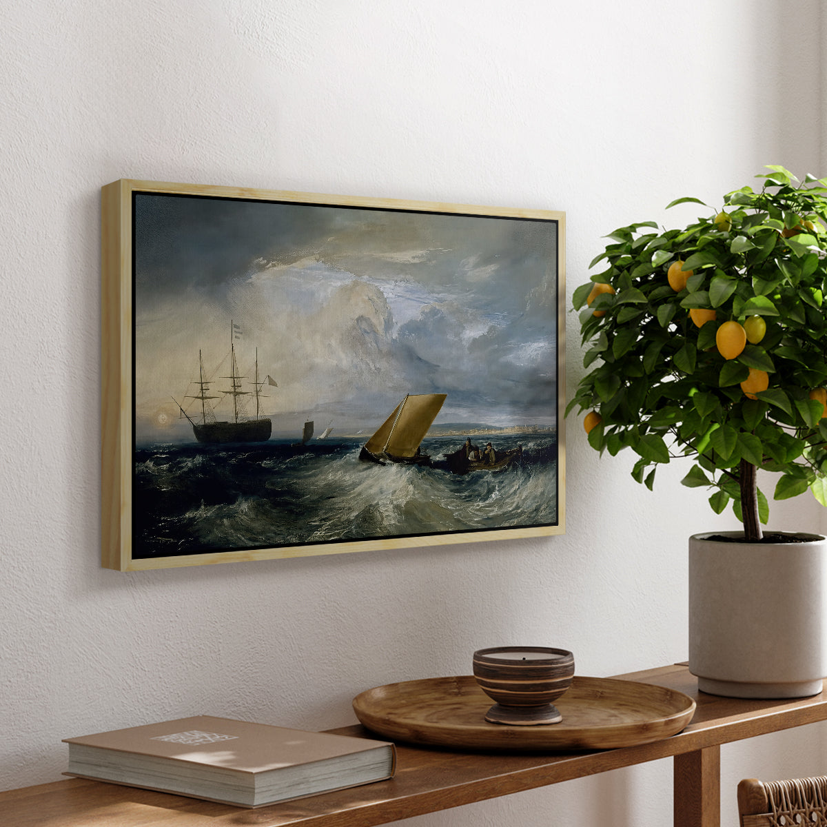 Sheerness as Seen from the Nore, 1808 - Floater Framed Canvas Print