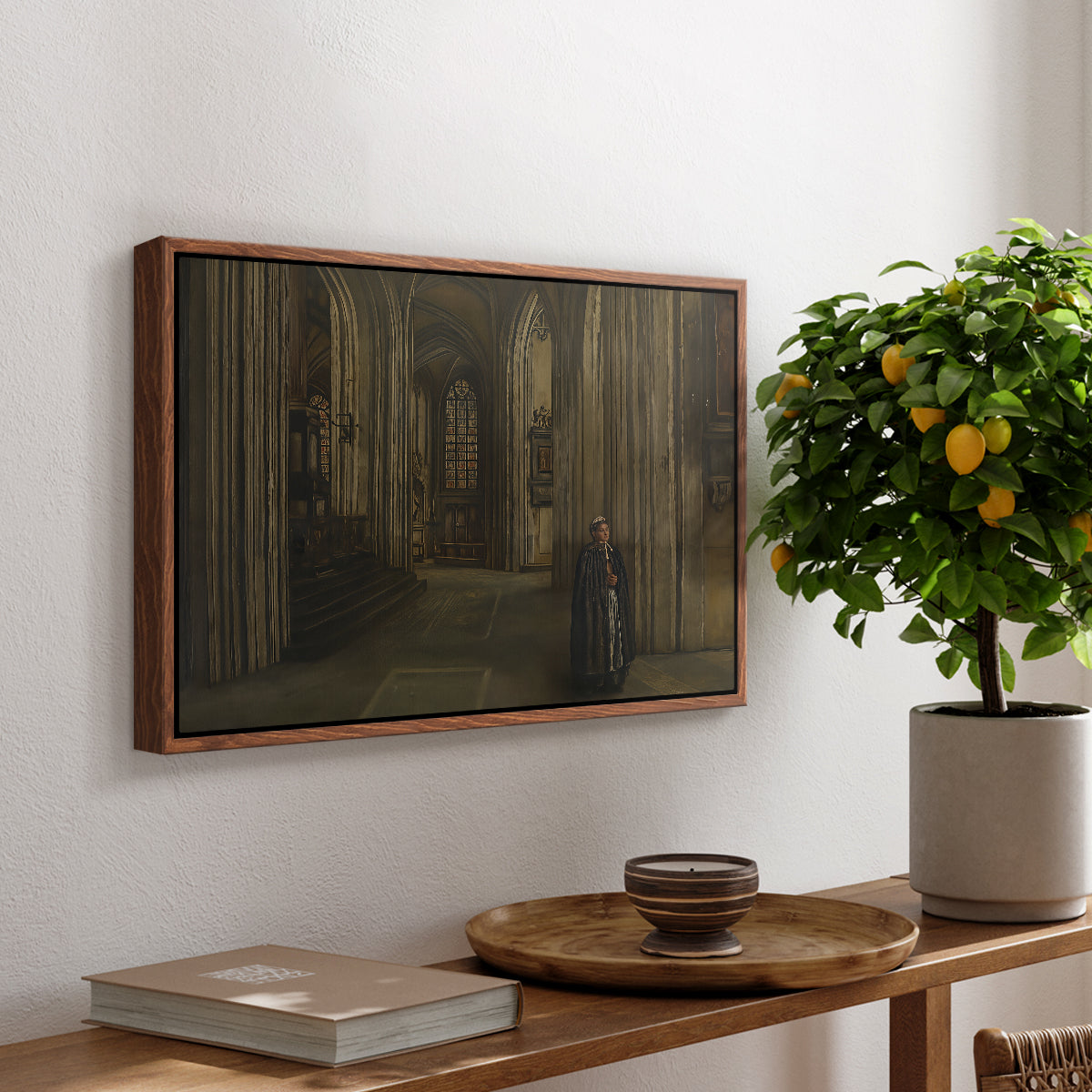 Interior of a Church, 1871 - Floater Framed Canvas Print