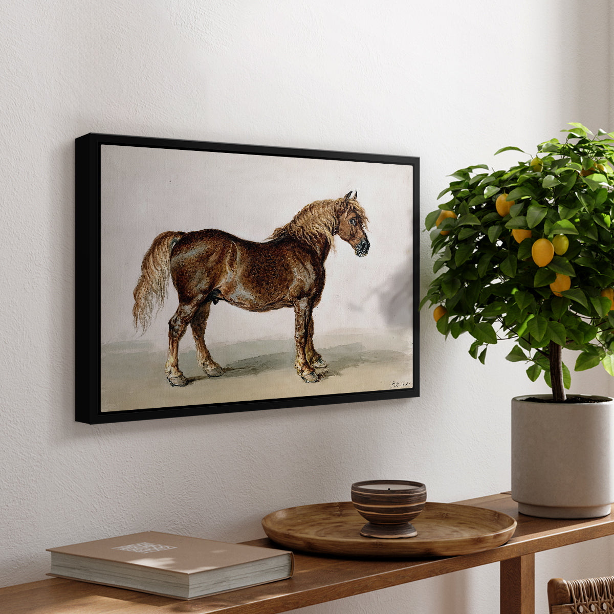 A Cart-Horse - Floater Framed Canvas Print