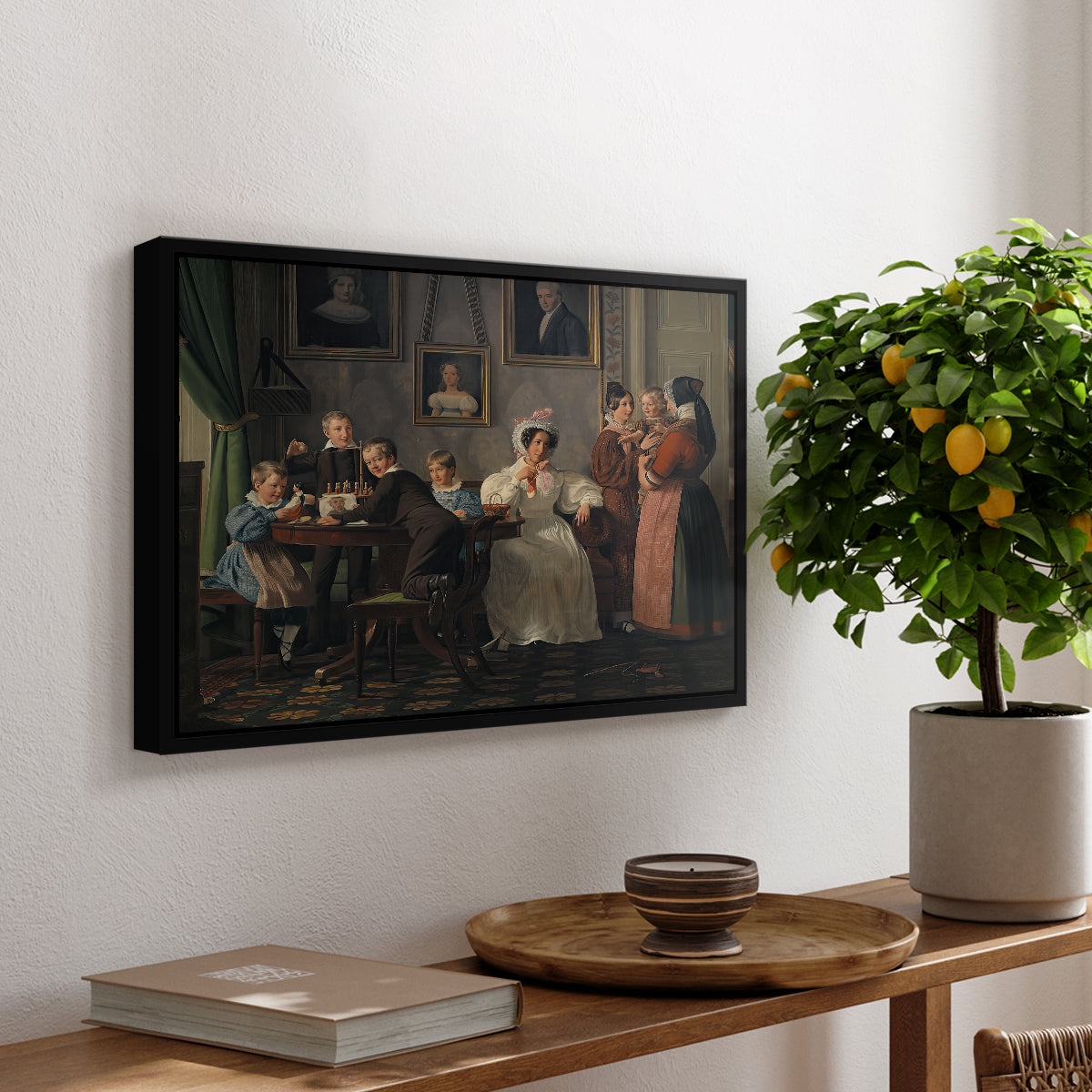 The Waagepetersen Family, 1836 - Floater Framed Canvas Print