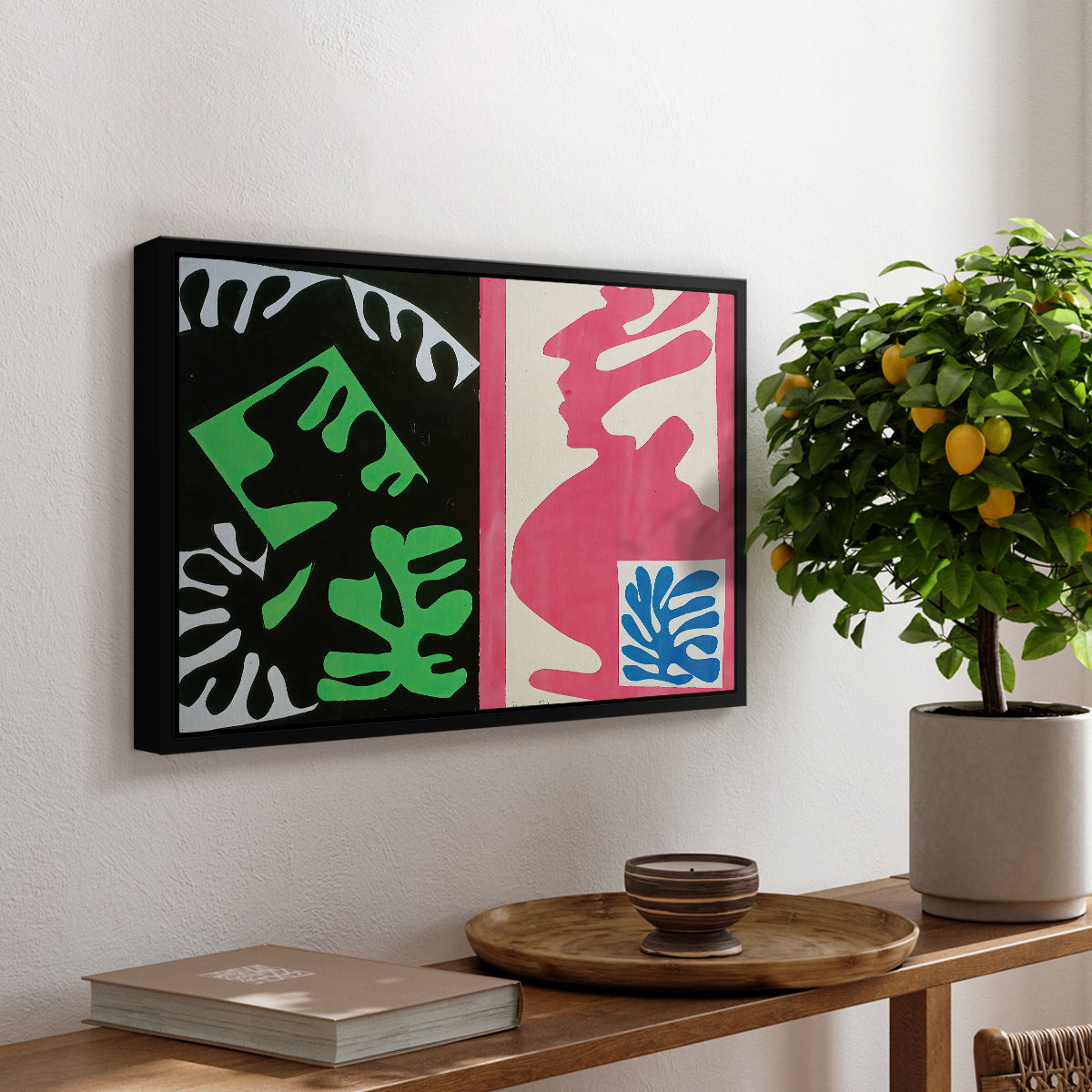 Composition, Black and Red, from Jazz, 1947 - Floater Framed Canvas Print