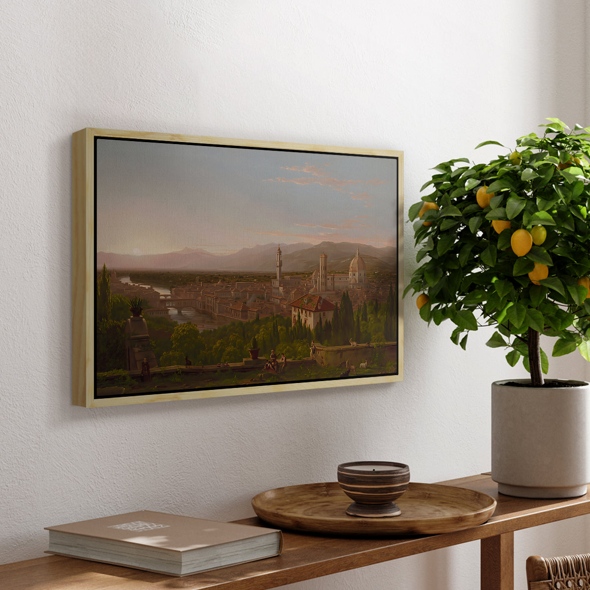 View of Florence from San Miniato, 1837 - Floater Framed Canvas Print