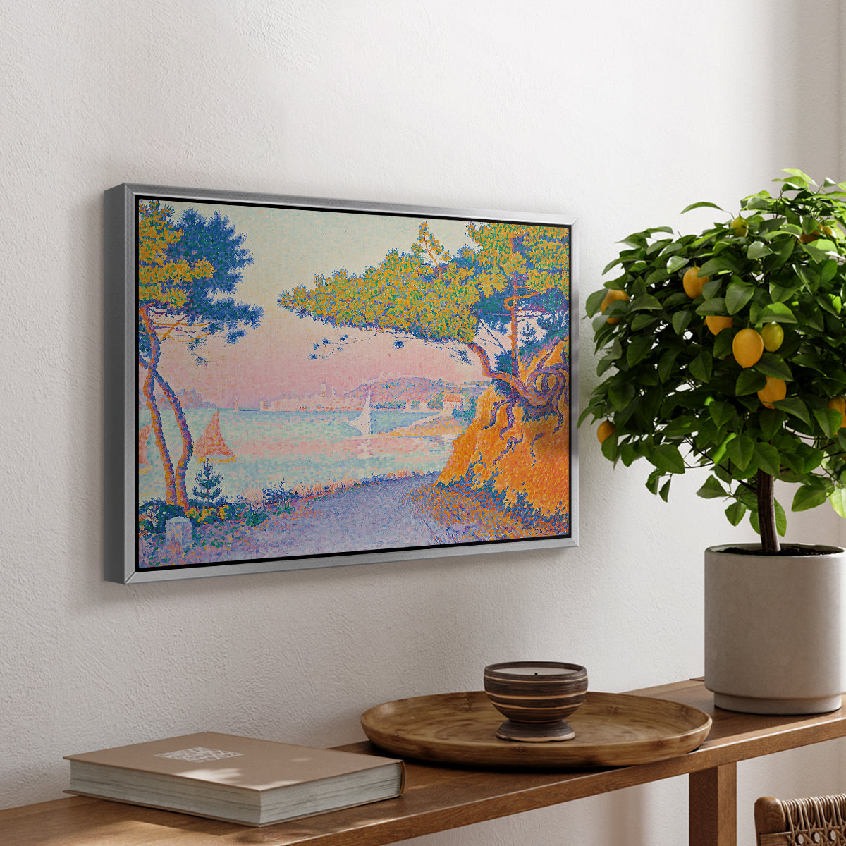 Golfe Juan, 1896 - Floater Framed Canvas Print