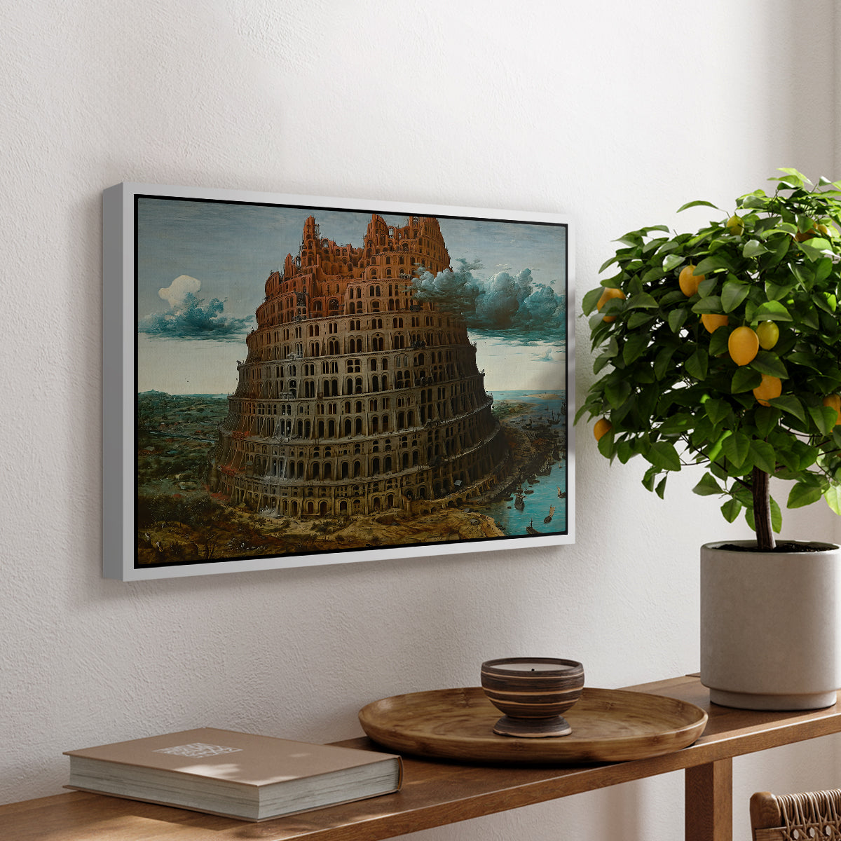 The Tower of Babel, c. 1568 - Floater Framed Canvas Print