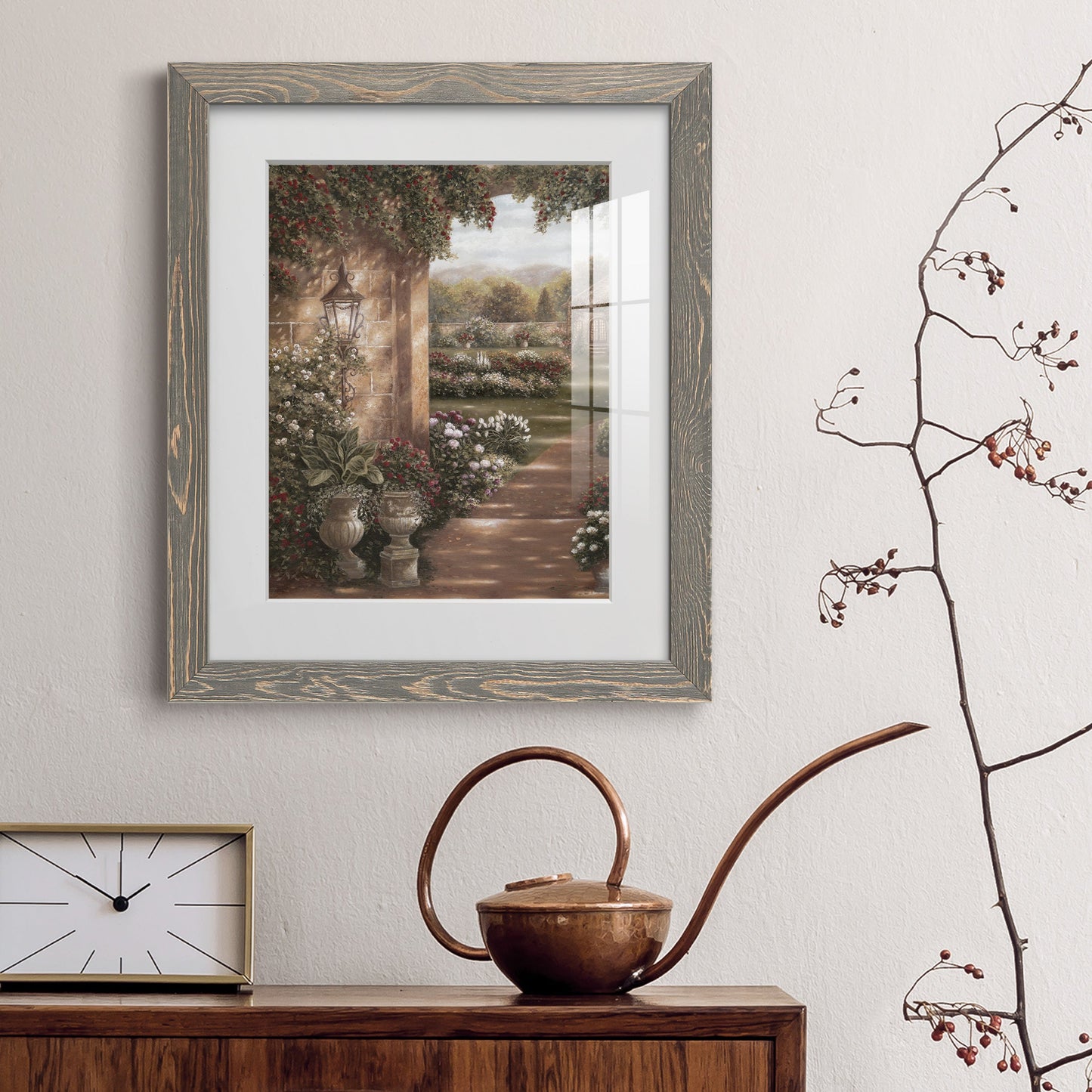 Evening in the Conservatory - Premium Framed Print - Distressed Barnwood Frame - Ready to Hang