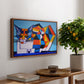 Cassie Thinking about Cubism - Floater Framed Canvas Print