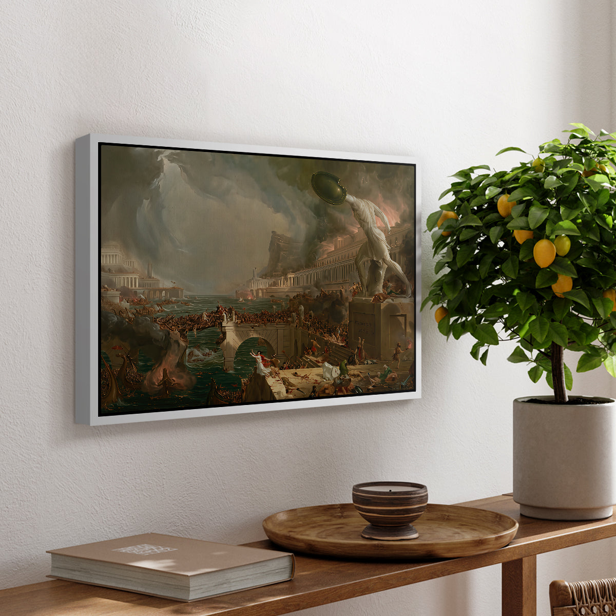 The Course of Empire: Destruction, 1836 - Floater Framed Canvas Print