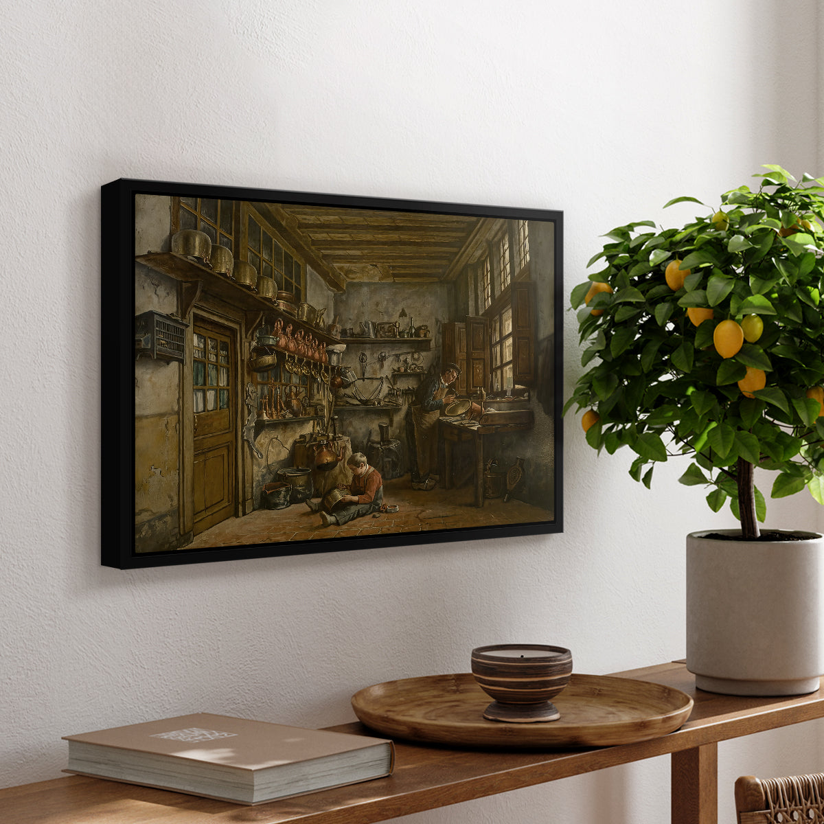 The Tinker, 1861 - Floater Framed Canvas Print