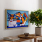 Cassie Thinking about Cubism - Floater Framed Canvas Print