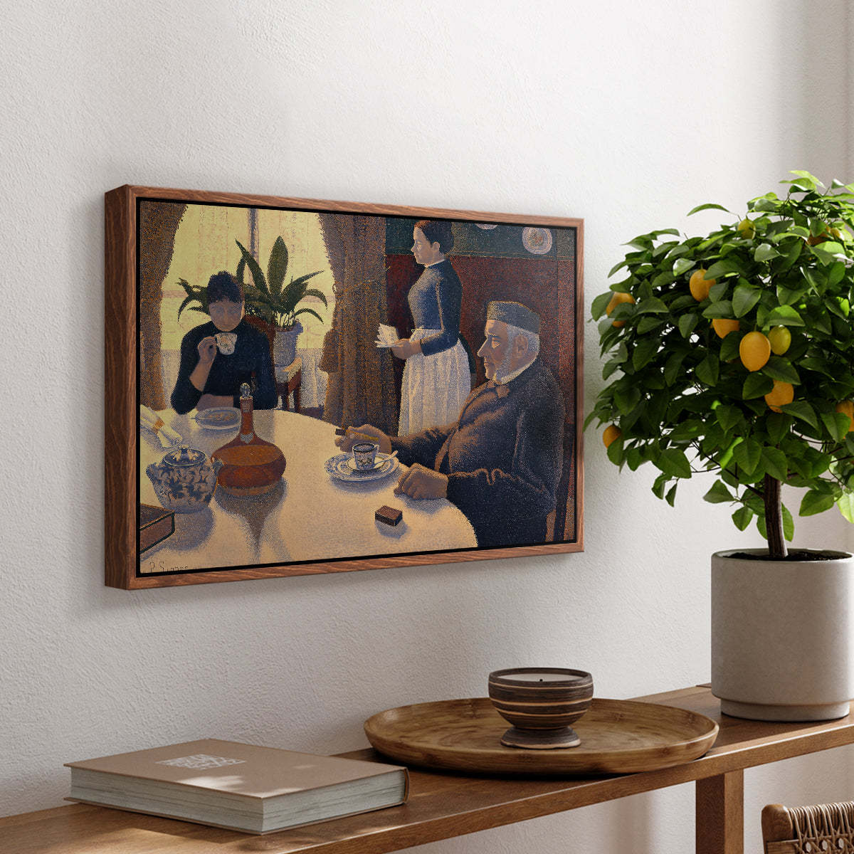 The Dining Room (Breakfast), 1886-1887 - Floater Framed Canvas Print