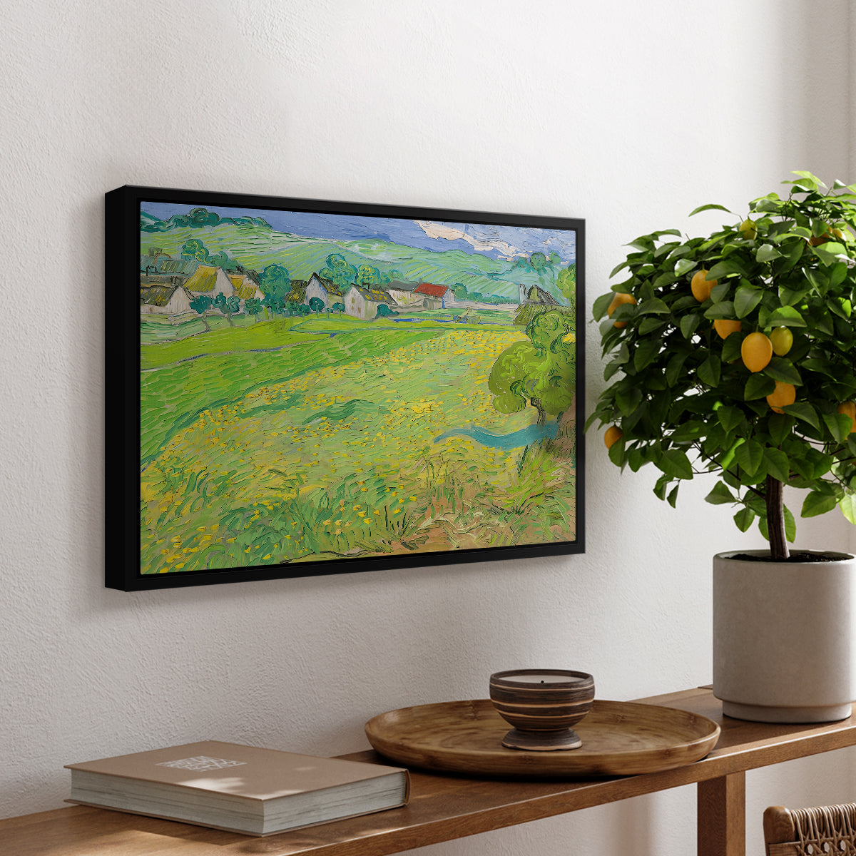 Les Vessenots in Auvers, 1890 - Floater Framed Canvas Print