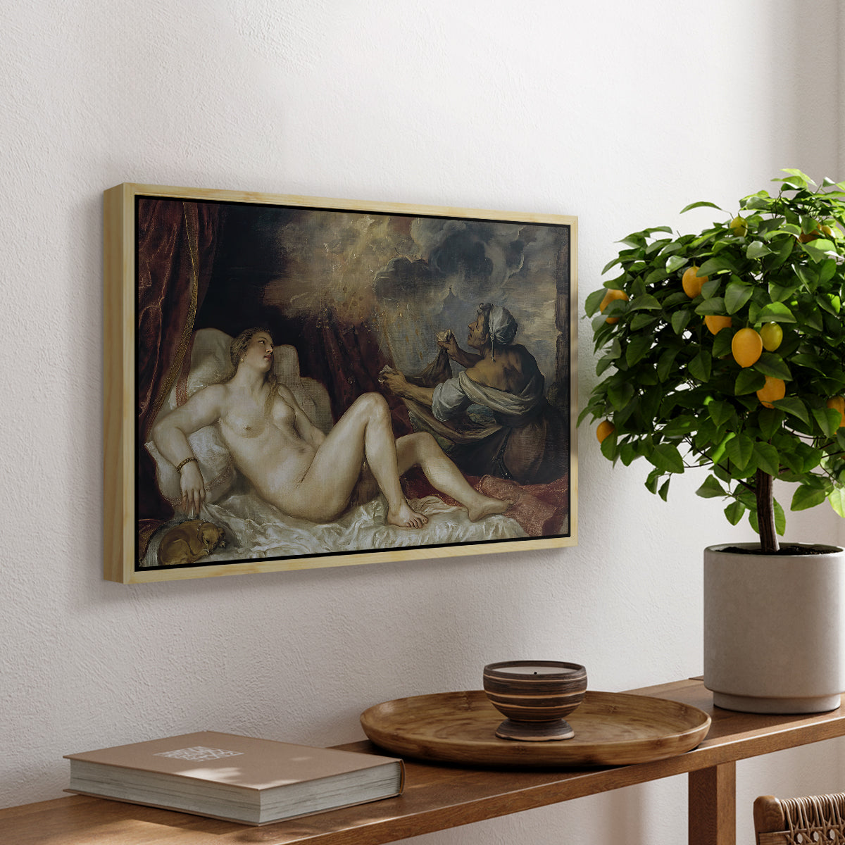Danaë, c. 1560-1565 - Floater Framed Canvas Print