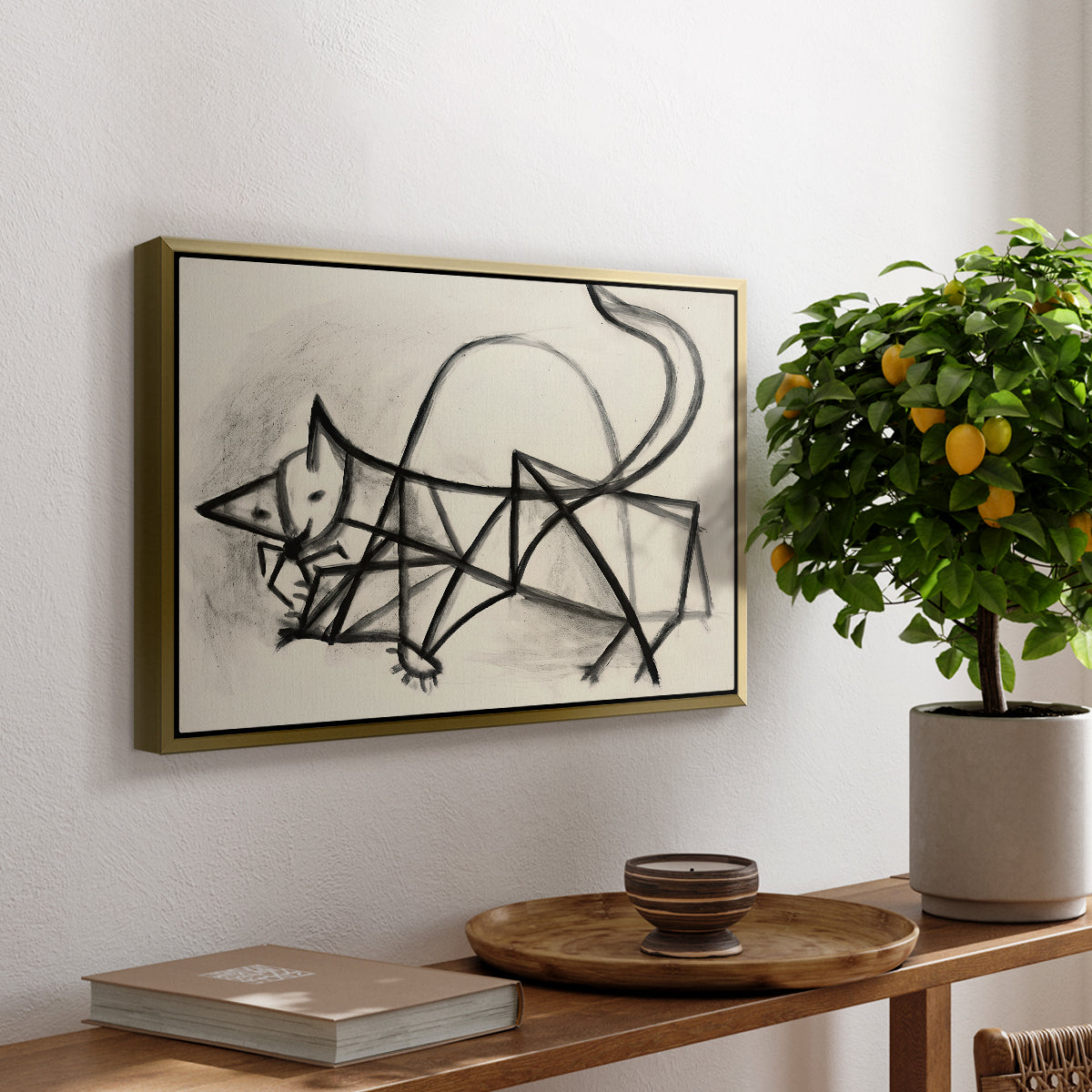 Study of a Cat (Étude de chat), 1946 - Floater Framed Canvas Print