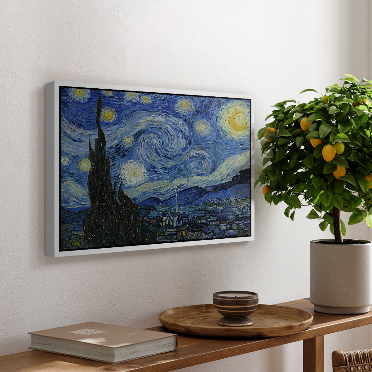 The Starry Night, 1889 - Floater Framed Canvas Print