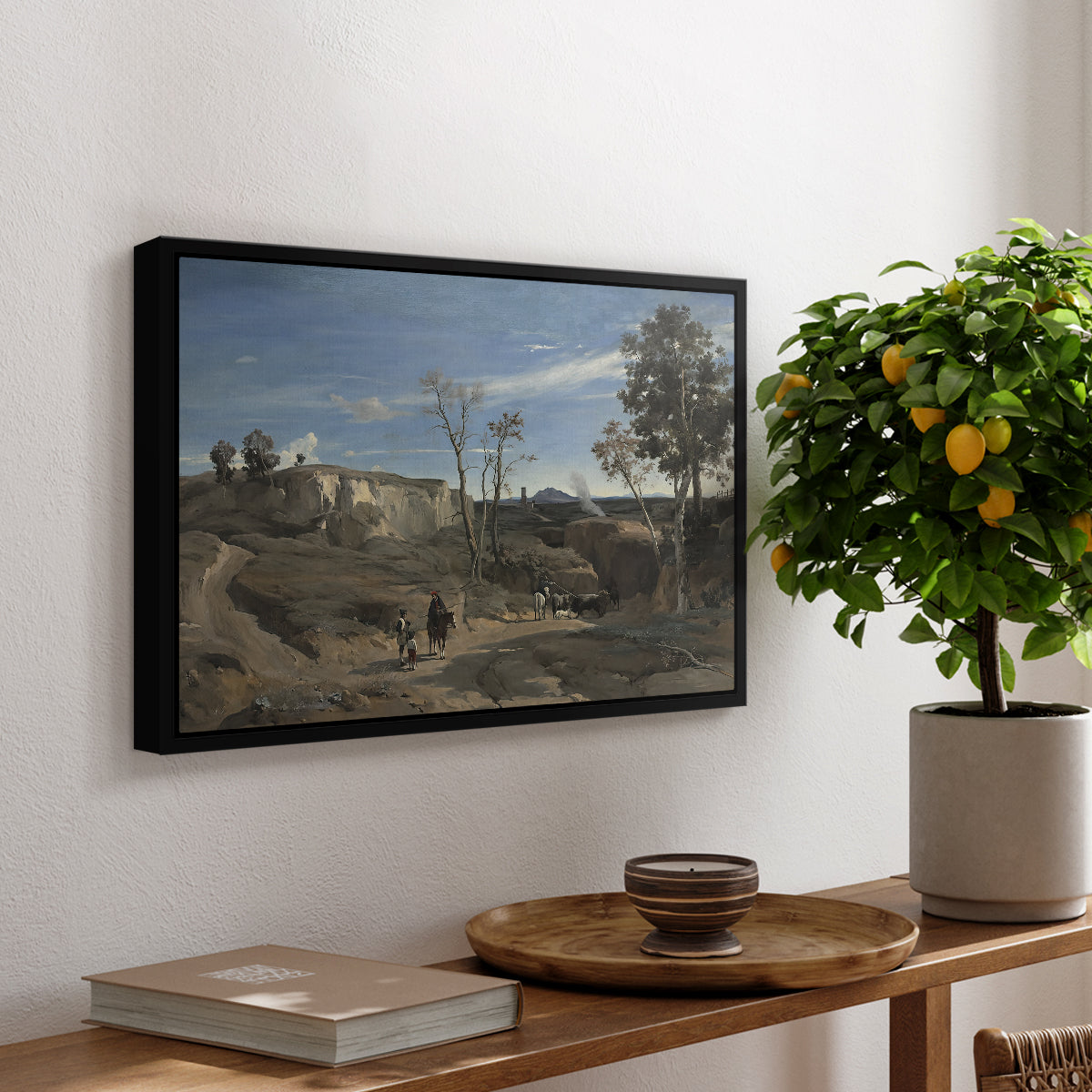 La Cervara, the Roman Campagna, c. 1830-1831 - Floater Framed Canvas Print