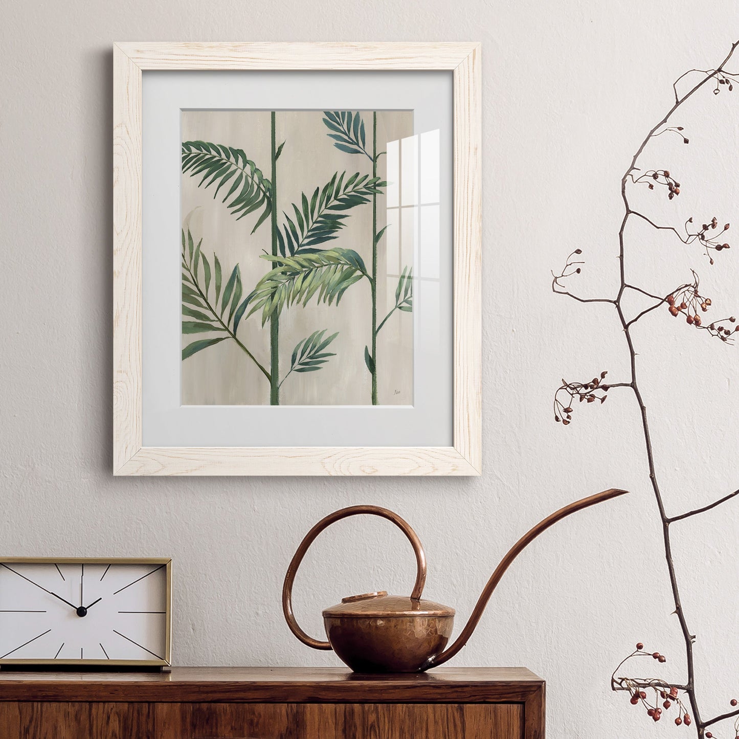 Modern Fronds II - Premium Framed Print - Distressed Barnwood Frame - Ready to Hang