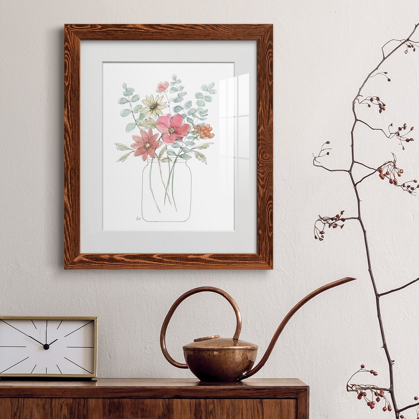 Whimsical Wildflowers II - Premium Framed Print - Distressed Barnwood Frame - Ready to Hang