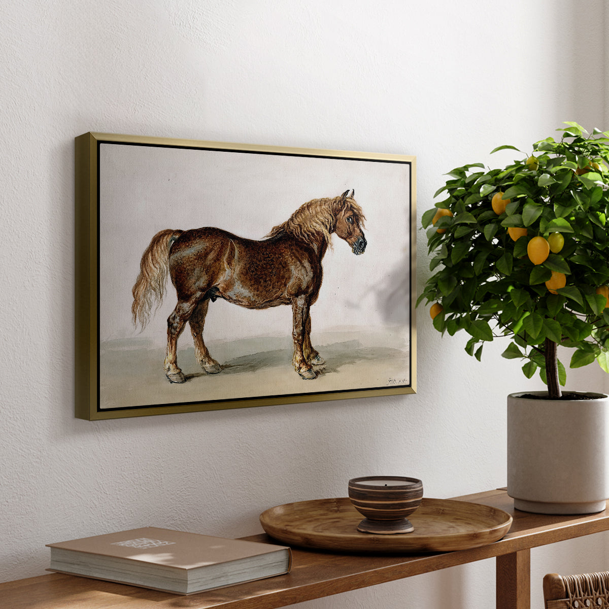 A Cart-Horse - Floater Framed Canvas Print