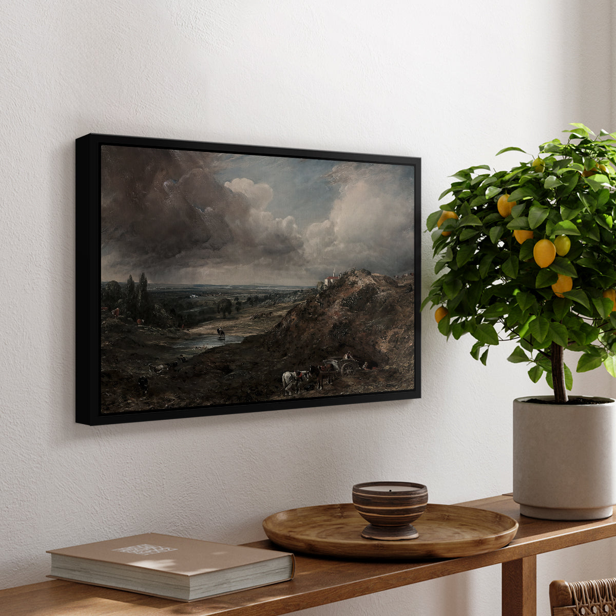 Branch Hill Pond, Hampstead Heath, c. 1828 - Floater Framed Canvas Print