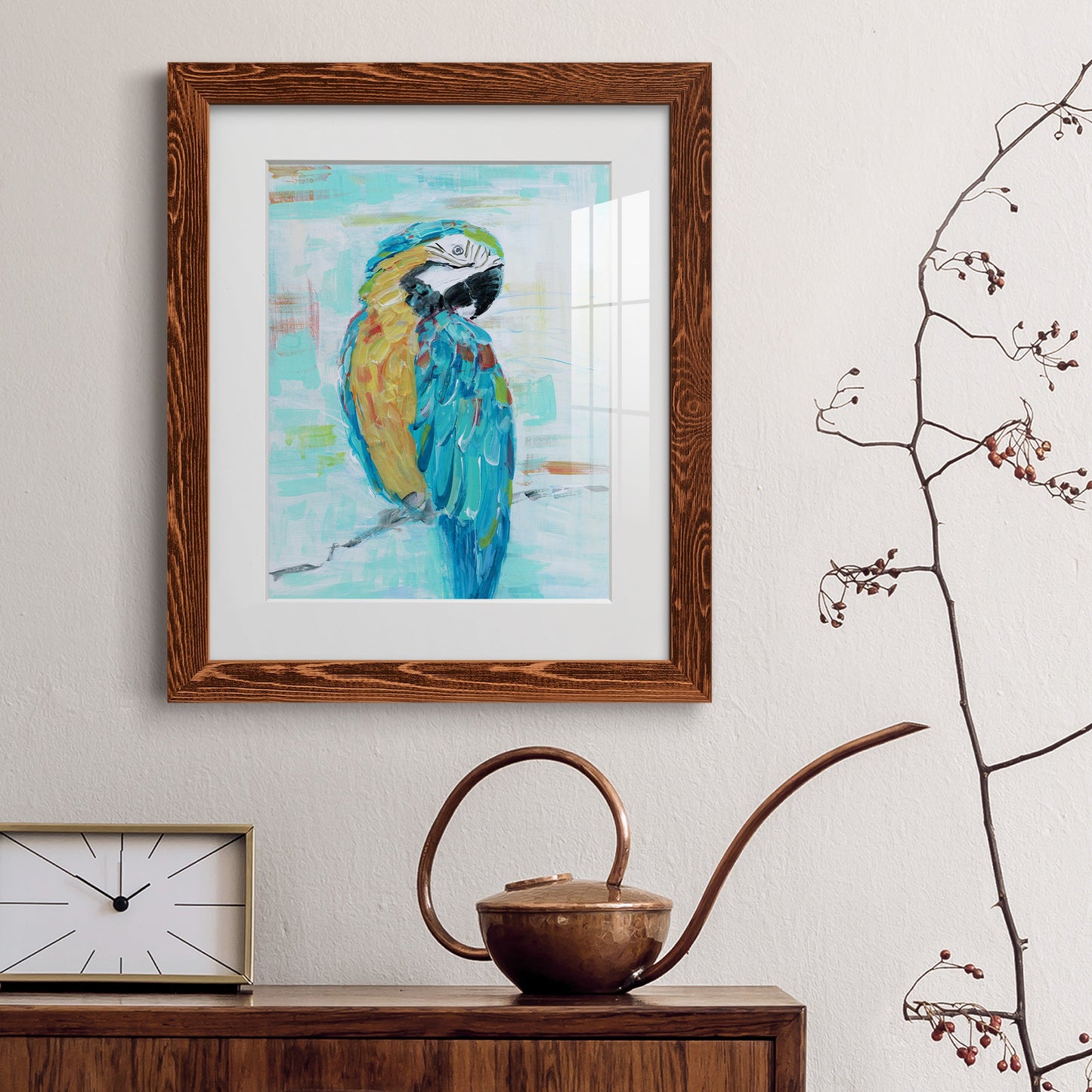 Island Parrot I - Premium Framed Print - Distressed Barnwood Frame - Ready to Hang