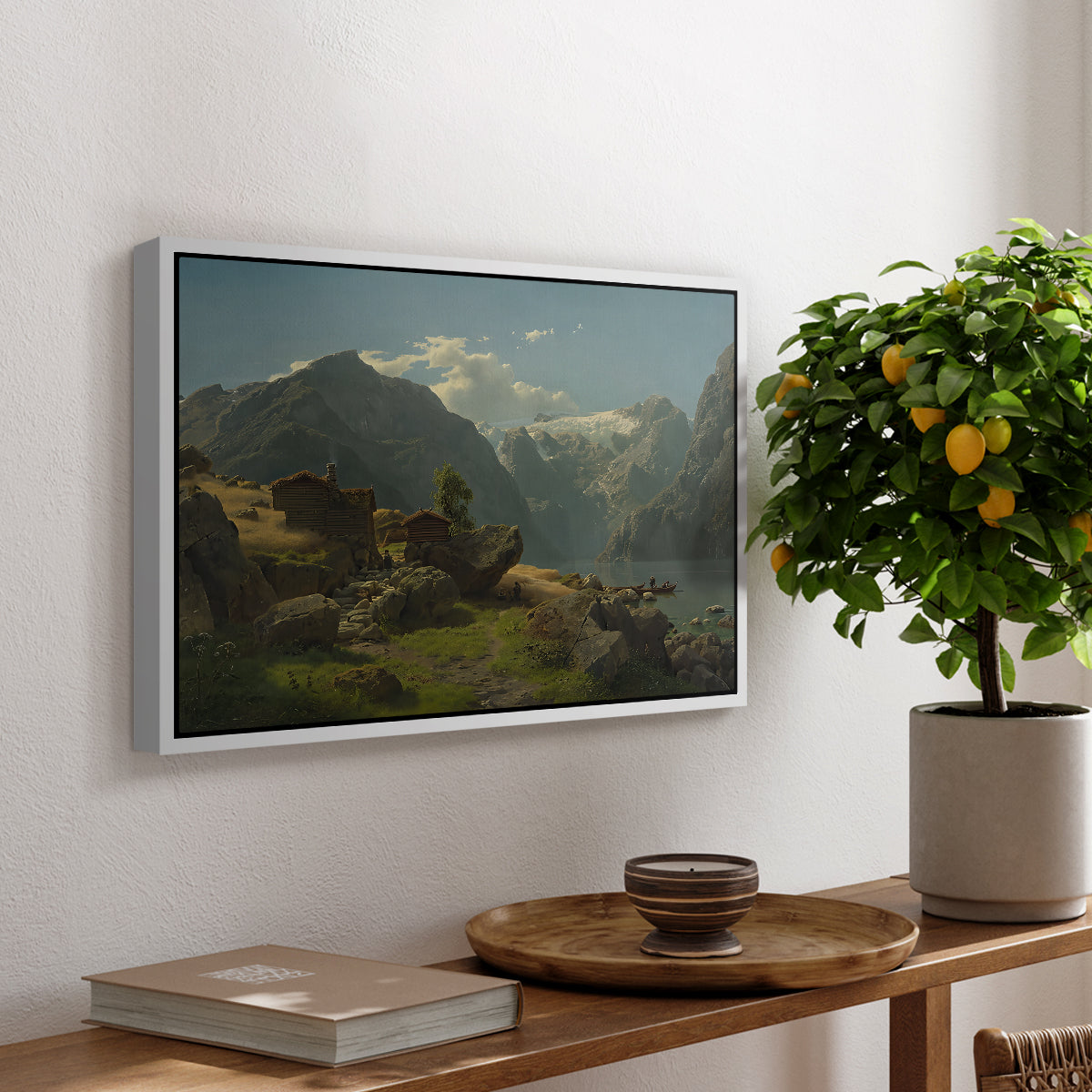 Balestrand, 1848 - Floater Framed Canvas Print