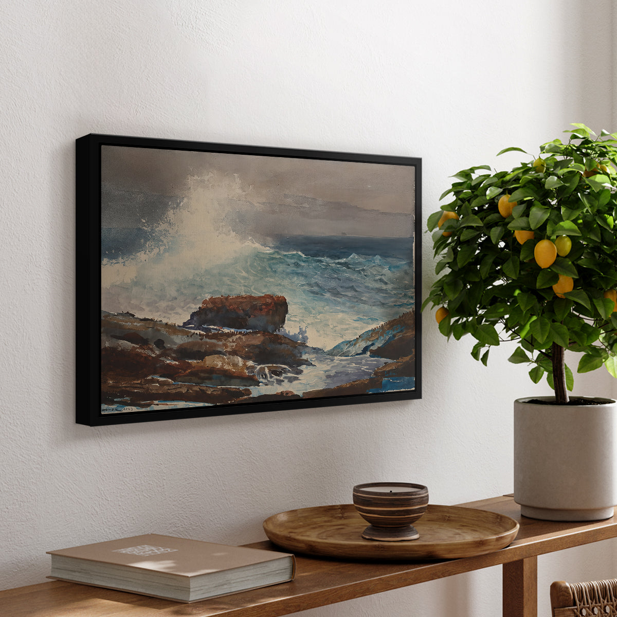 Incoming Tide, Scarboro, Maine, 1883 - Floater Framed Canvas Print