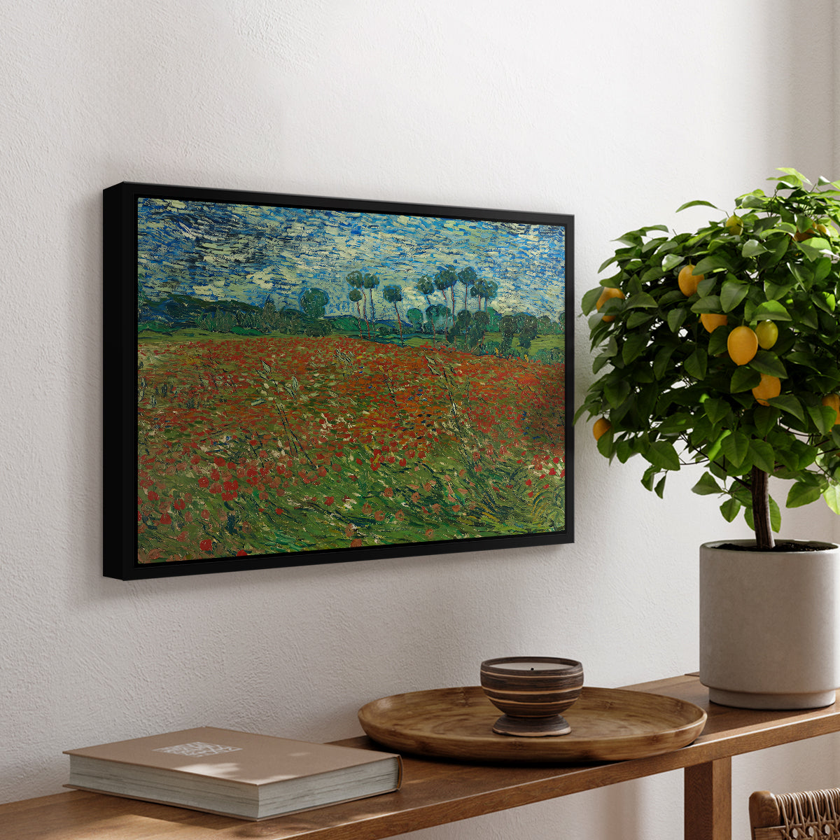 Field with Poppies, 1889 - Floater Framed Canvas Print