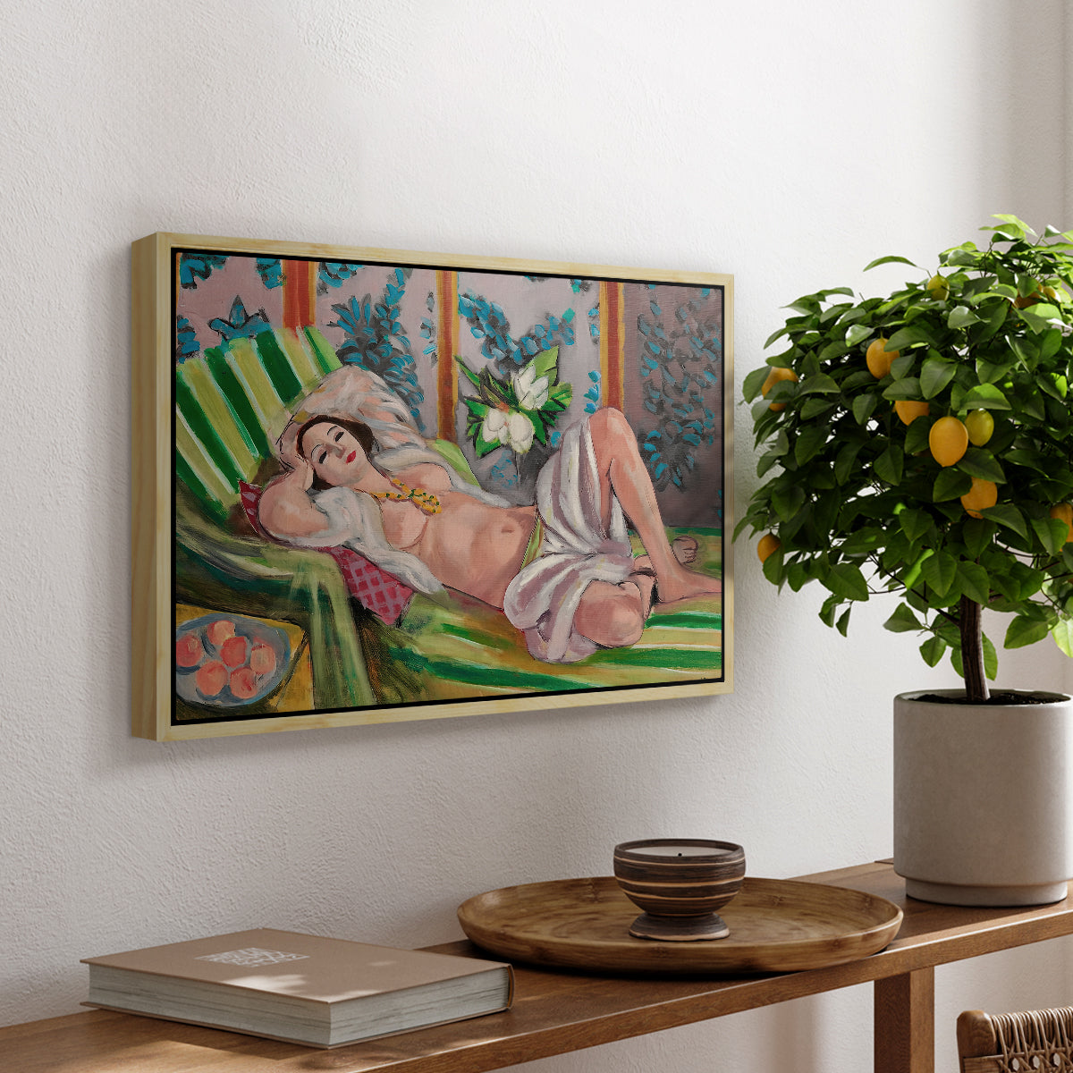 Odalisque Couchée Aux Magnolias, c. 1923 - Floater Framed Canvas Print